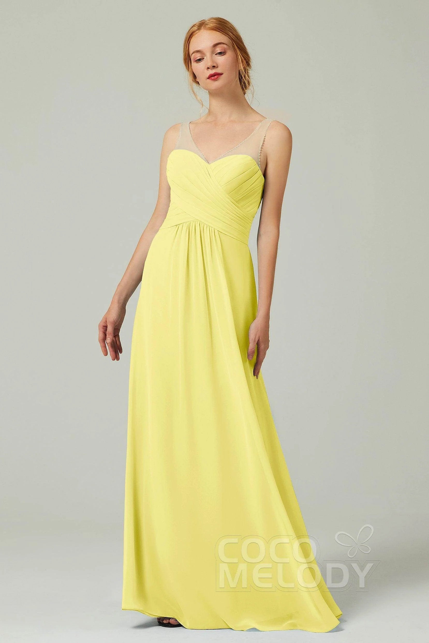 A-Line Floor Length Chiffon Bridesmaid Dress CB0331