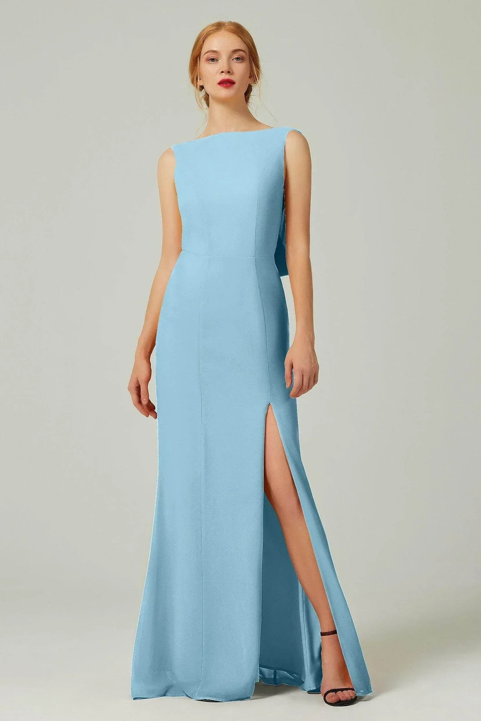 Sheath-Column Sweep-Brush Chiffon Bridesmaid Dress Formal Dresses CB0310