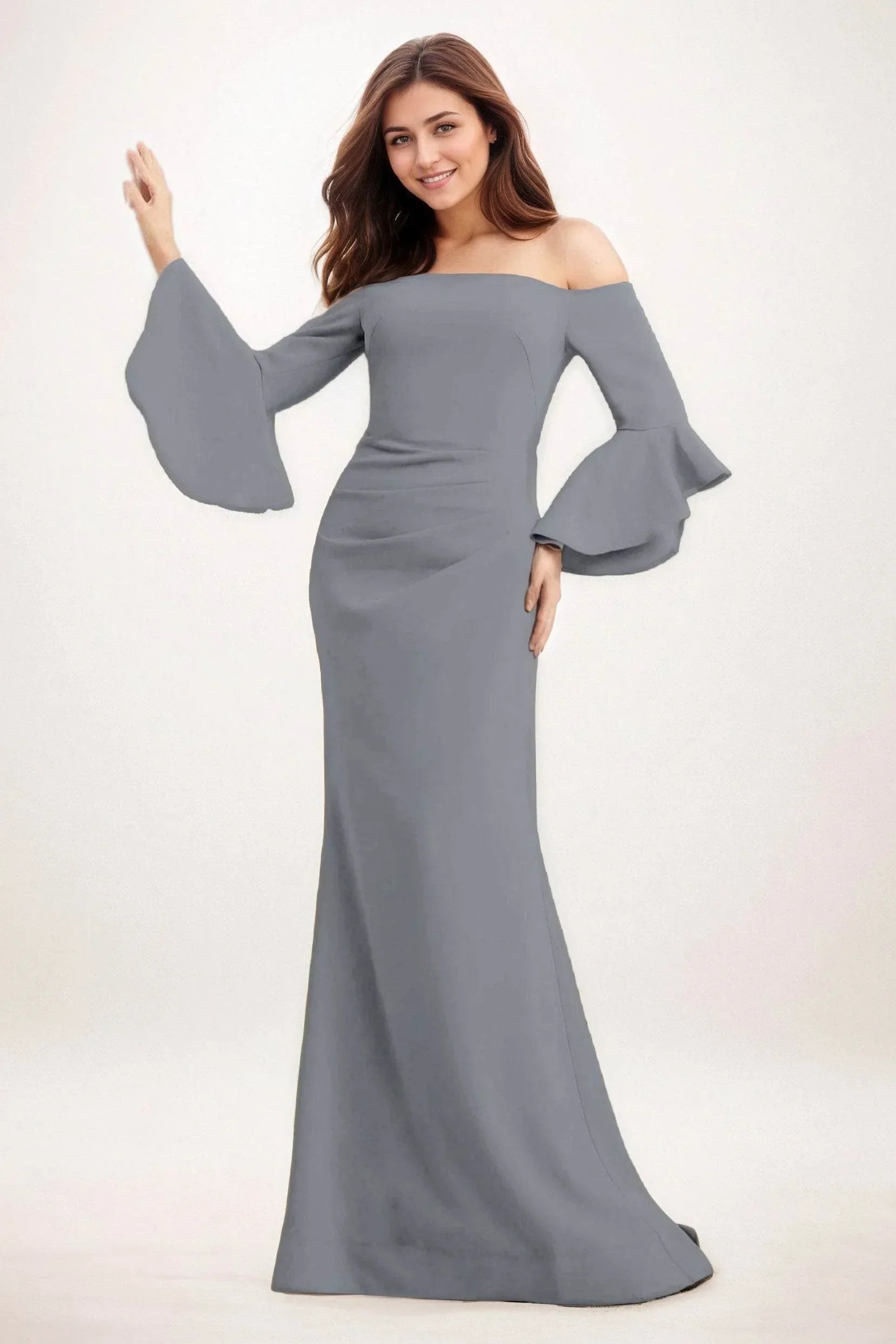 Trumpet-Mermaid Maxi Elastic Cloth Wedding Guest Dress CG0298