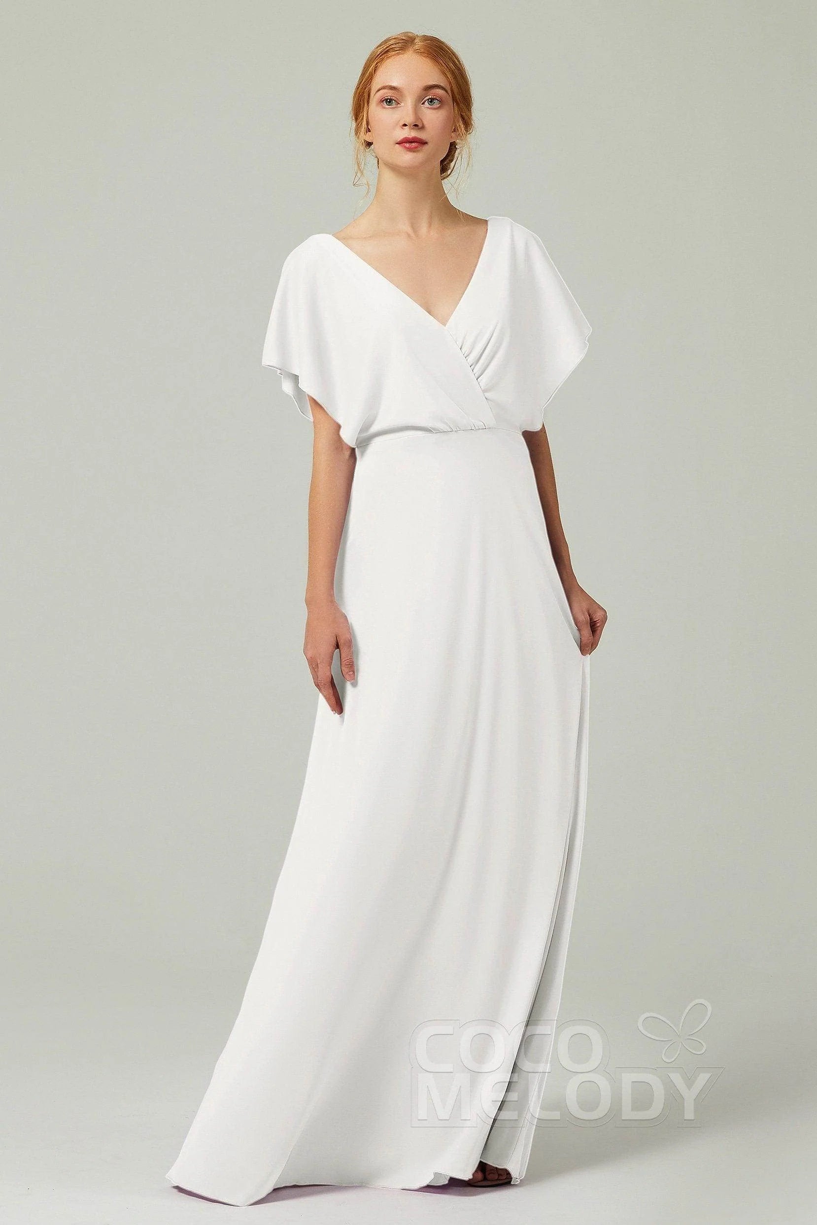 A-Line Floor Length Chiffon Bridesmaid Dress CB0351