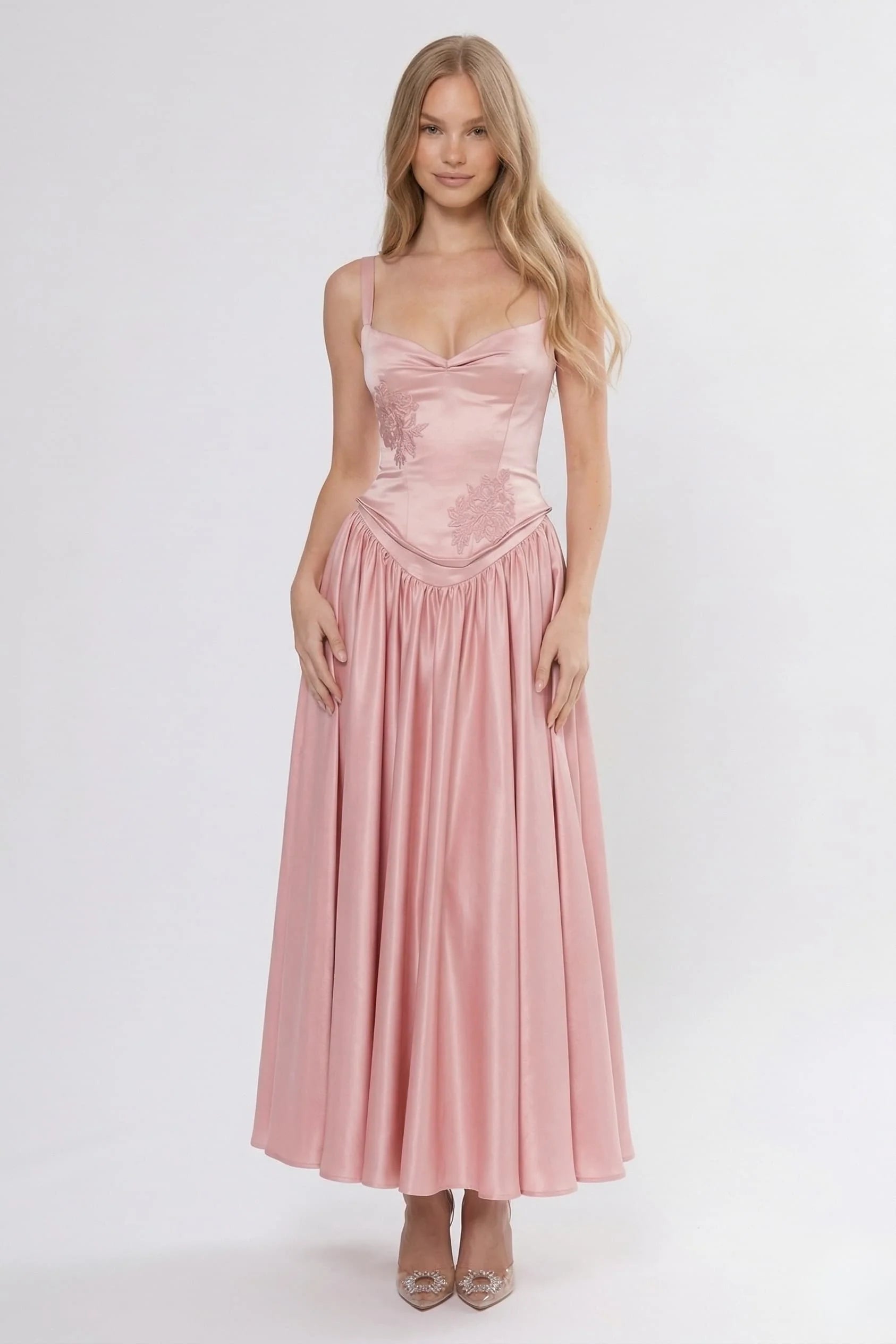 A-Line Ankle Length Soft Satin Bridesmaid Dress CG0311BM