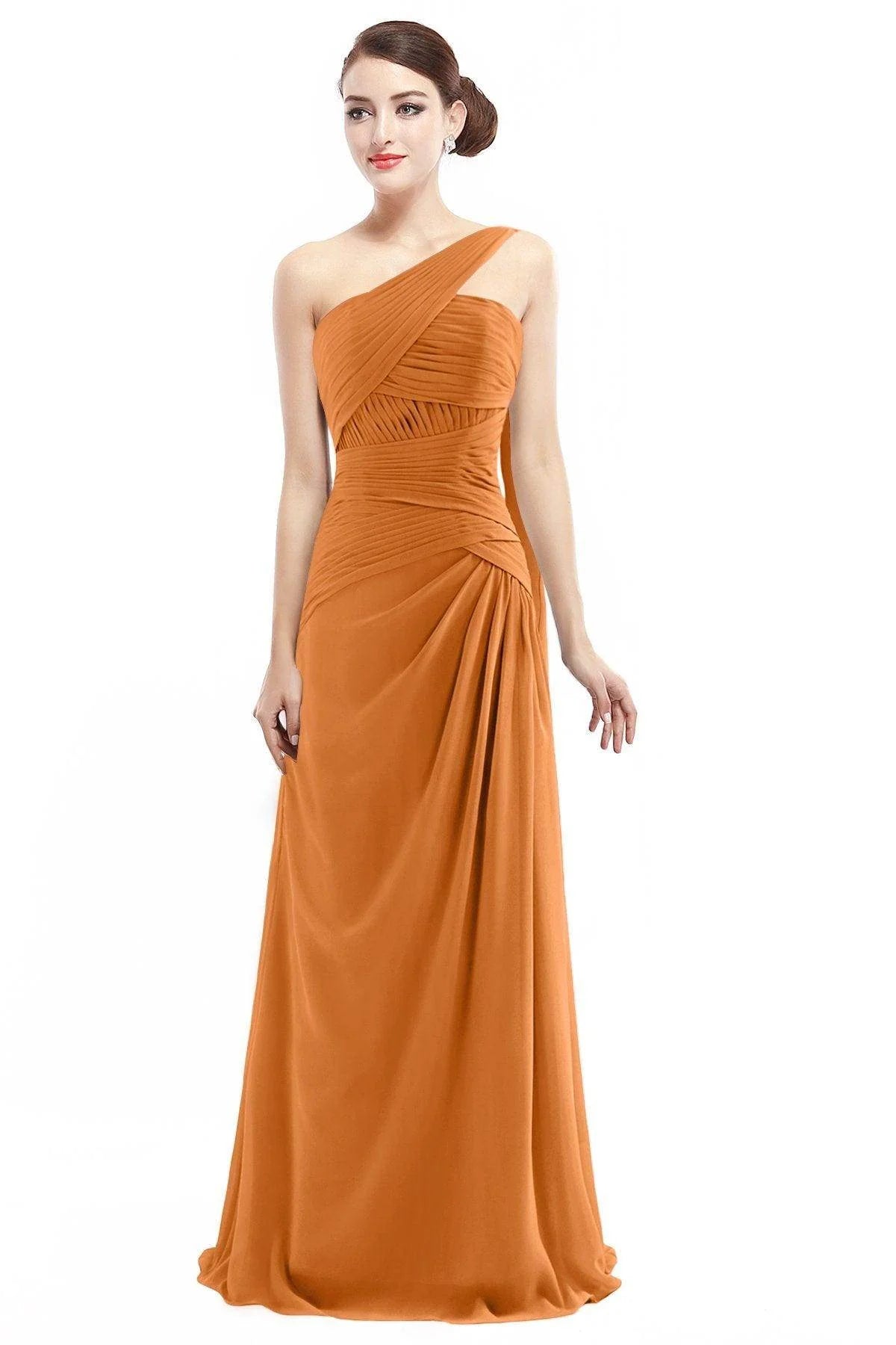 Sheath Floor Length Chiffon Bridesmaid Dress COZF14021