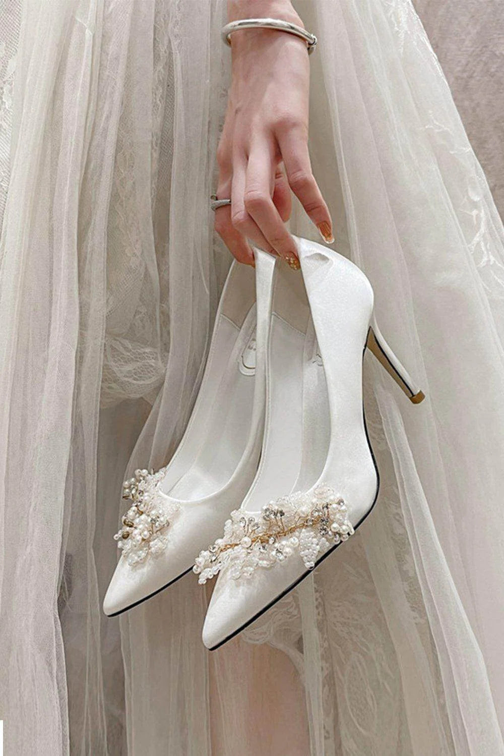 Stiletto Heel 9cm Satin Heels Bridal Shoes CK0124
