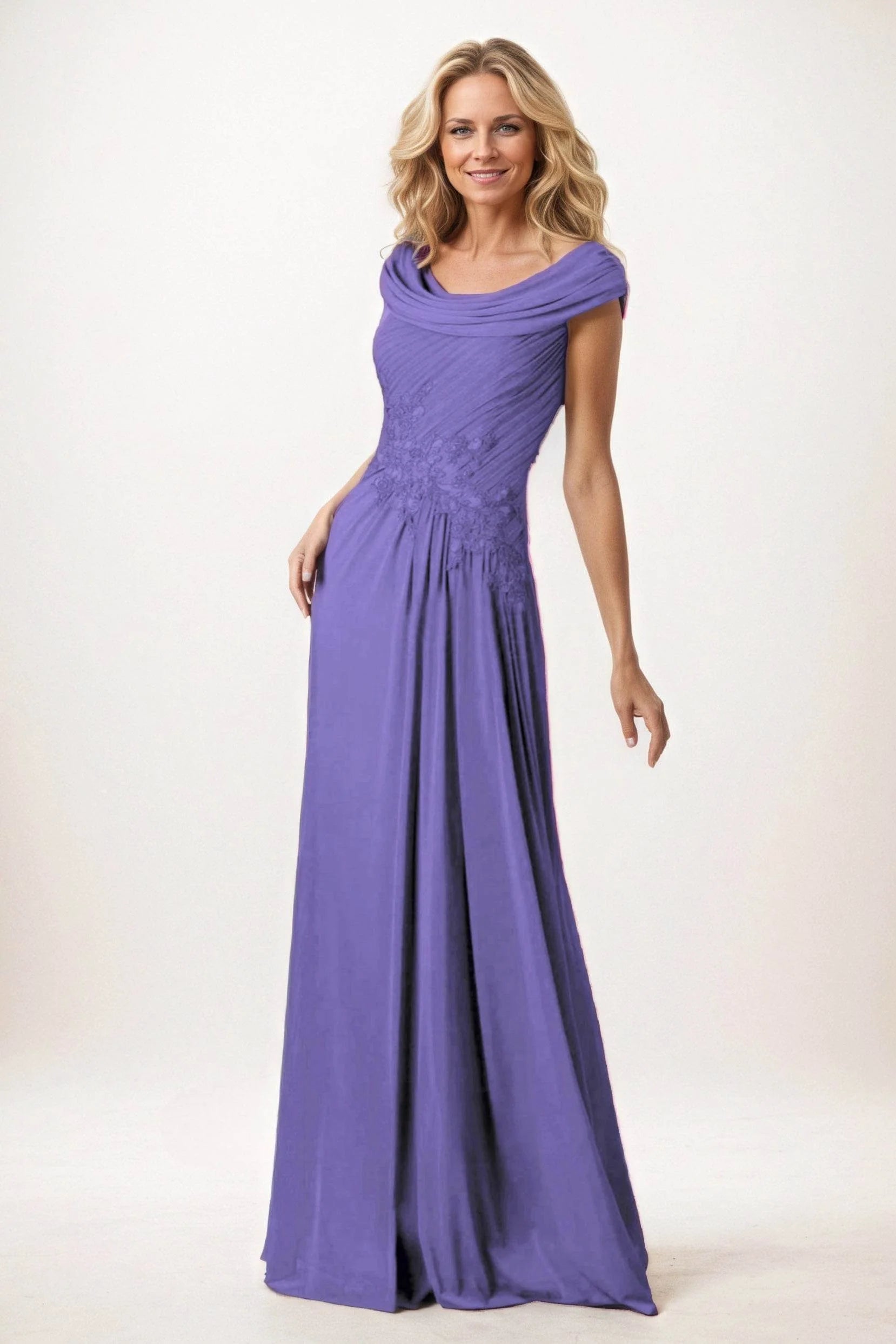 A-Line Maxi Chiffon Mother of the Bride Dresses CM0390