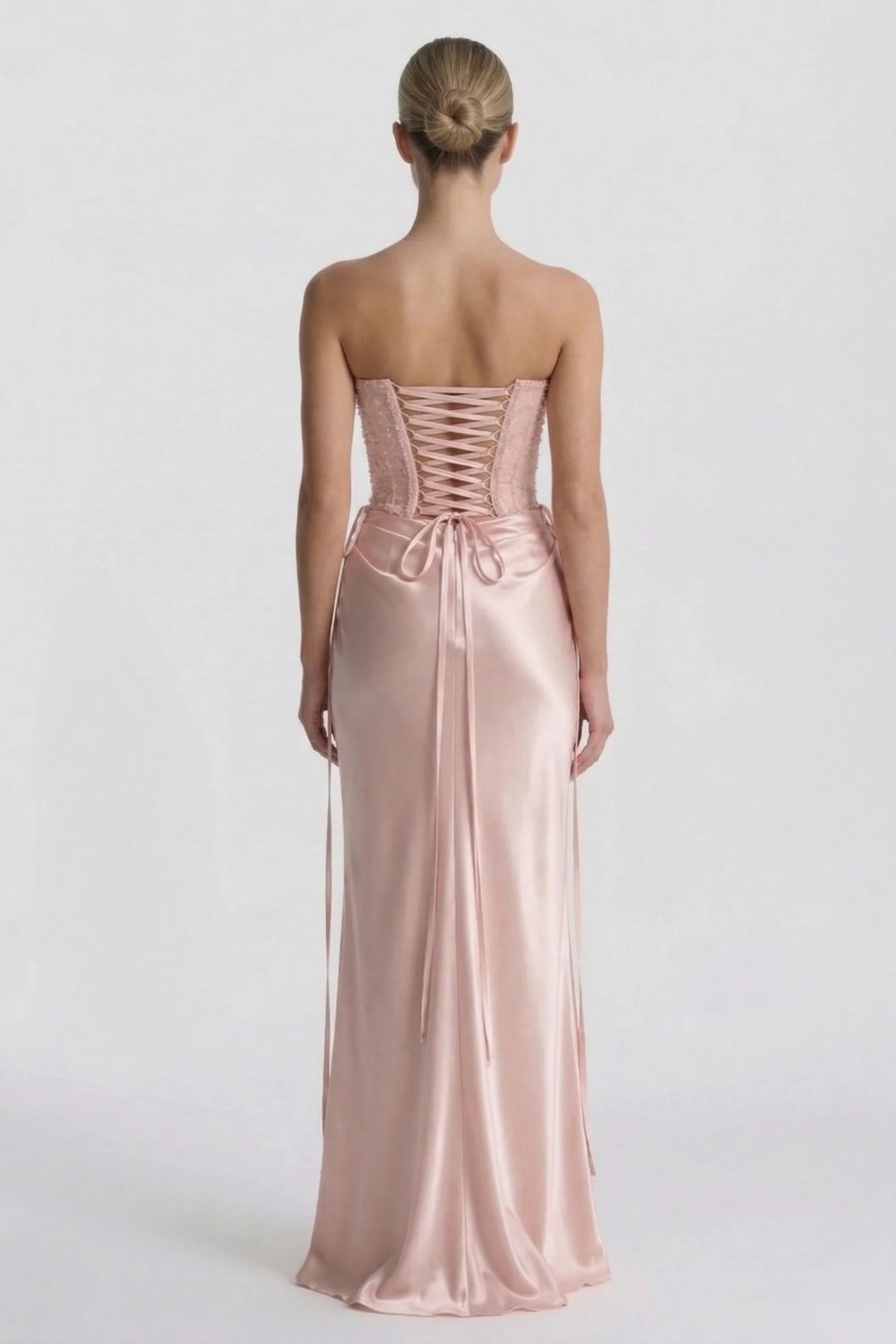 Sheath-Column Floor Length Acetate Satin Wedding Guest Dress CG0308