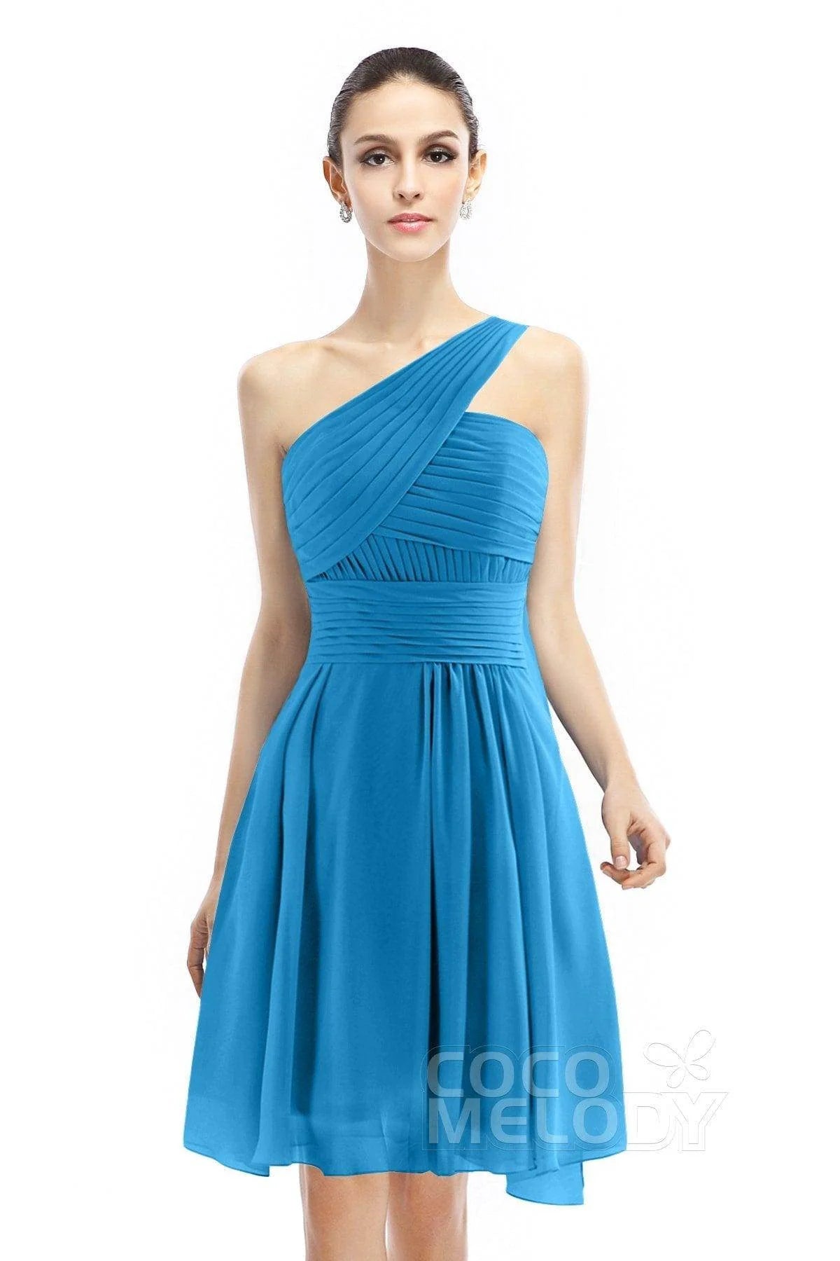 A-Line Knee Length Chiffon Bridesmaid Dress COZK1401C