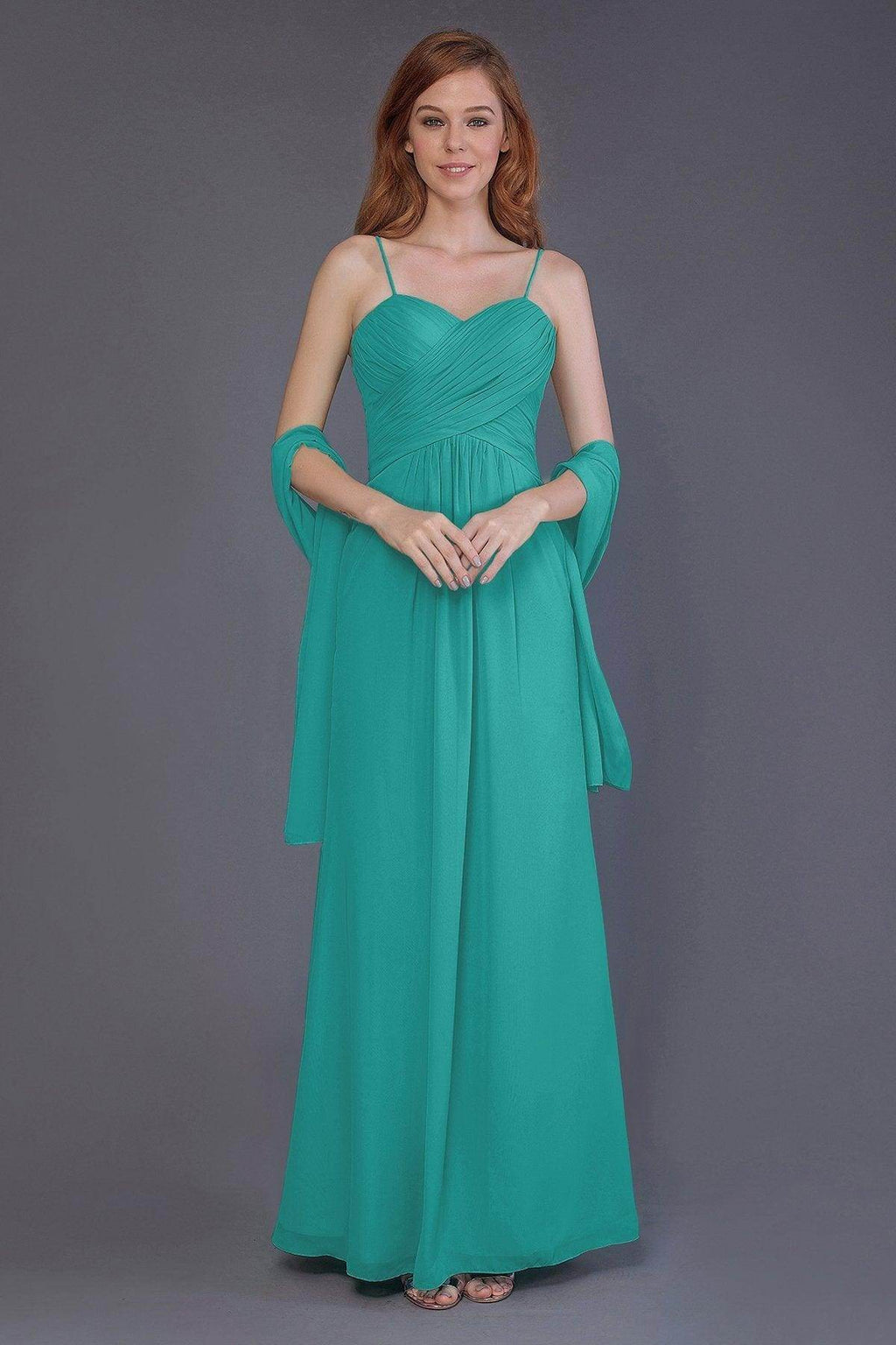 Sheath-Column Floor Length Chiffon Bridesmaid Dress PR3544