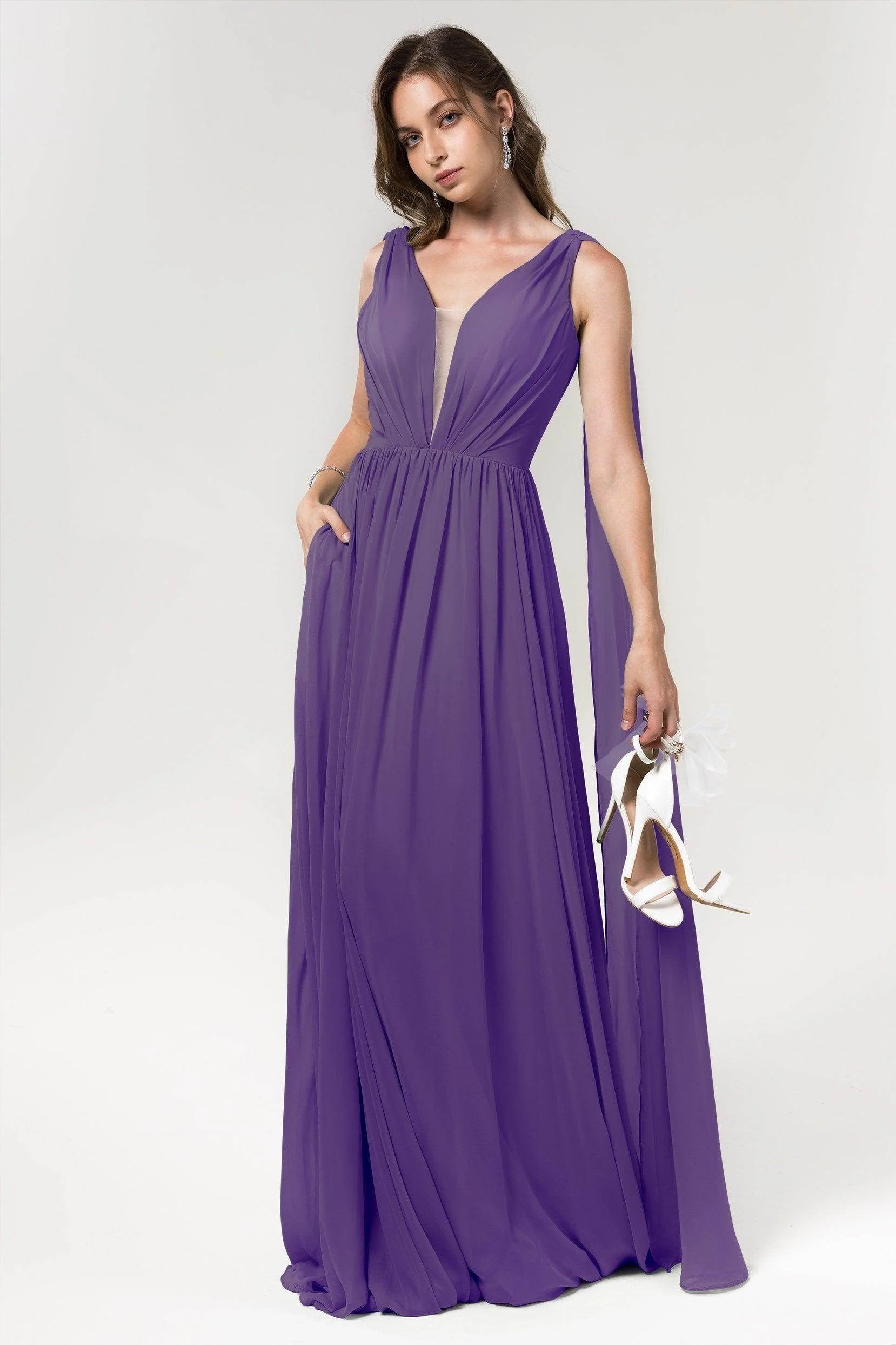 A-Line Floor Length Chiffon Bridesmaid Dress Formal Dresses CB0565
