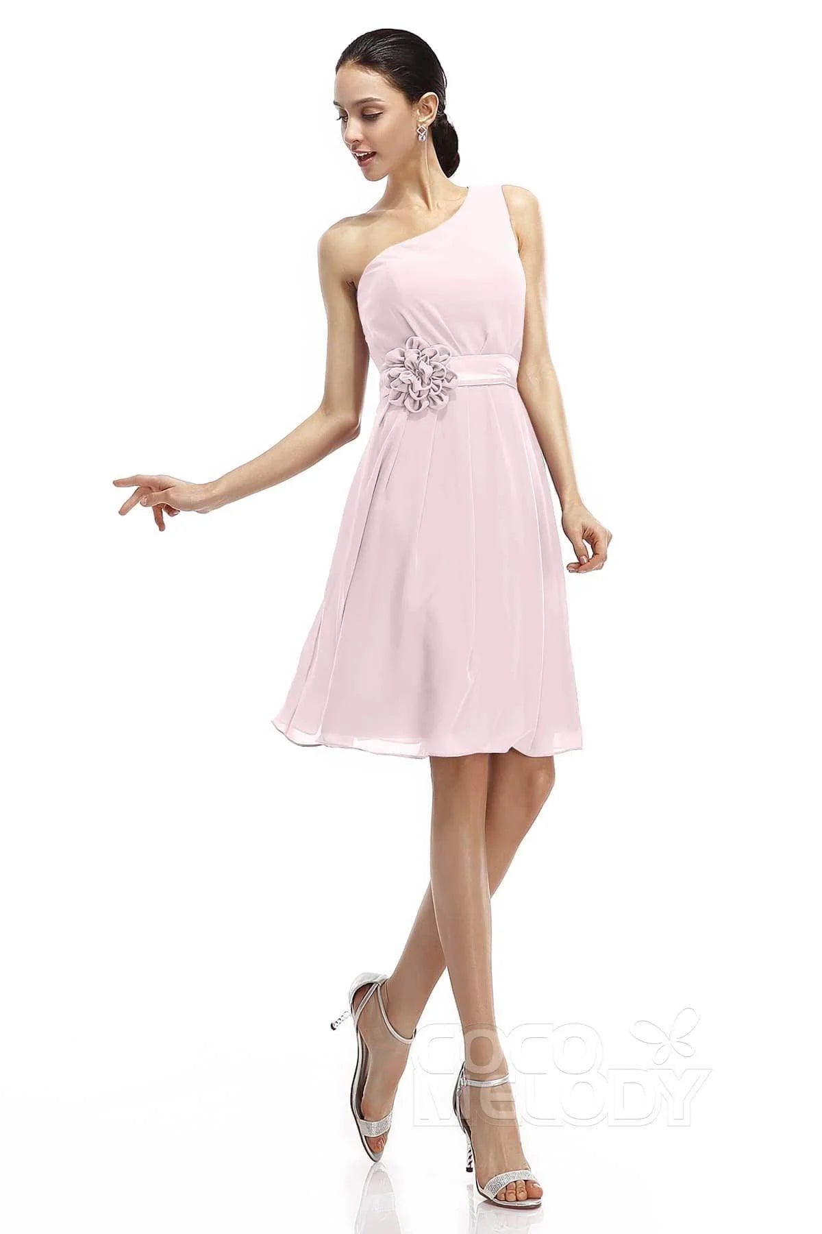 A-Line Knee Length Chiffon Bridesmaid Dresses COZK1400D