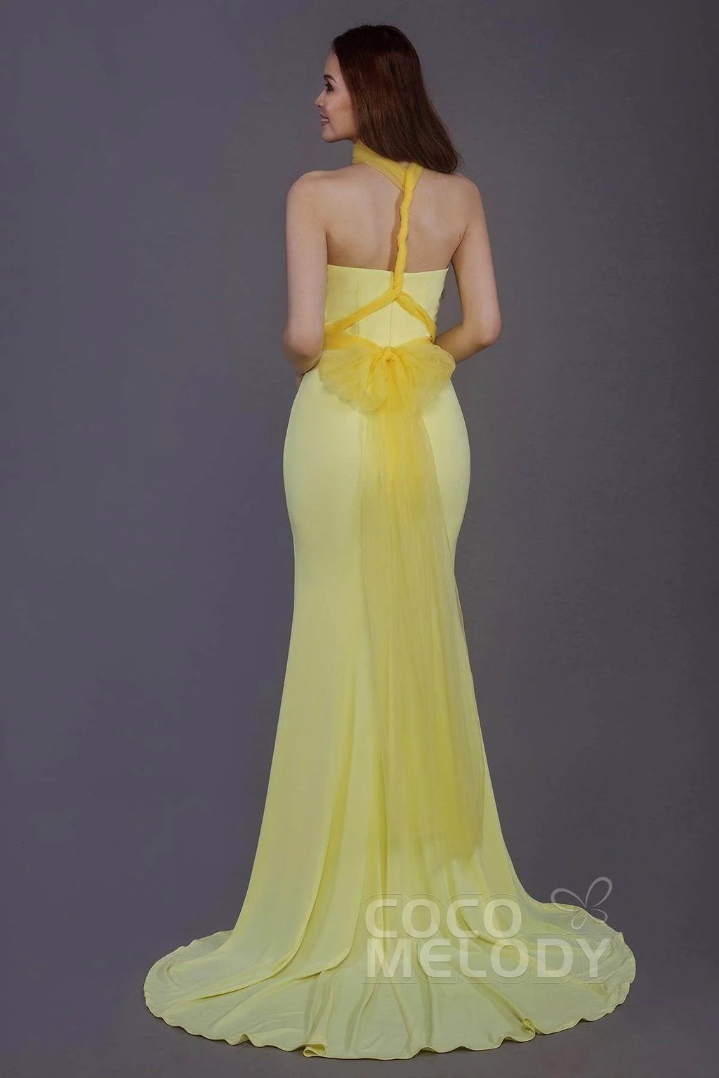 Mermaid Court Train Knitted Fabric Bridesmaid Dress PR3498