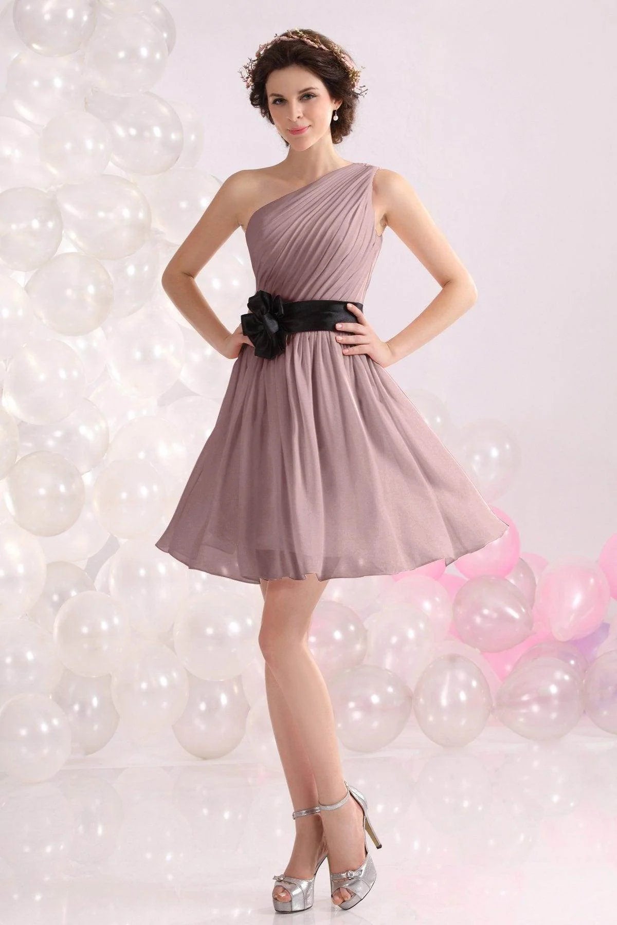 A-Line Short-Mini Chiffon Bridesmaids Dress COZB1301C