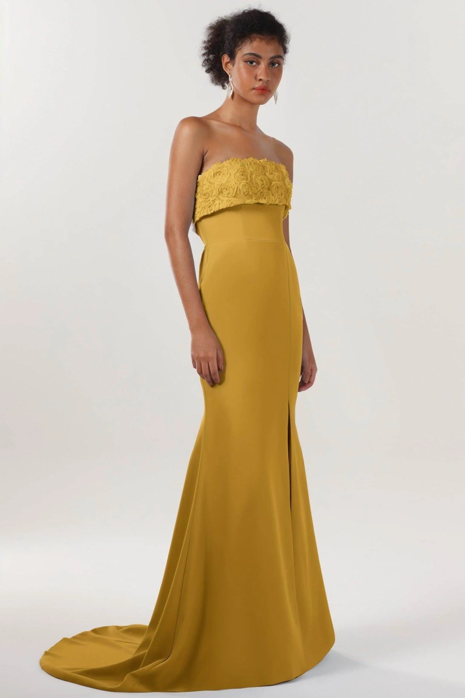 Trumpet-Mermaid Sweep-Brush Train Stretch Crepe Bridesmaid Dress CS0591BM