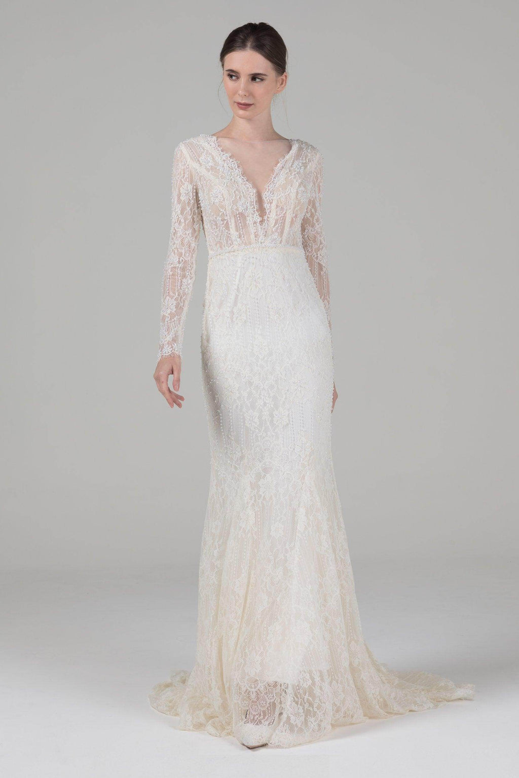 Mermaid Court Train Lace Wedding Dress CW2579