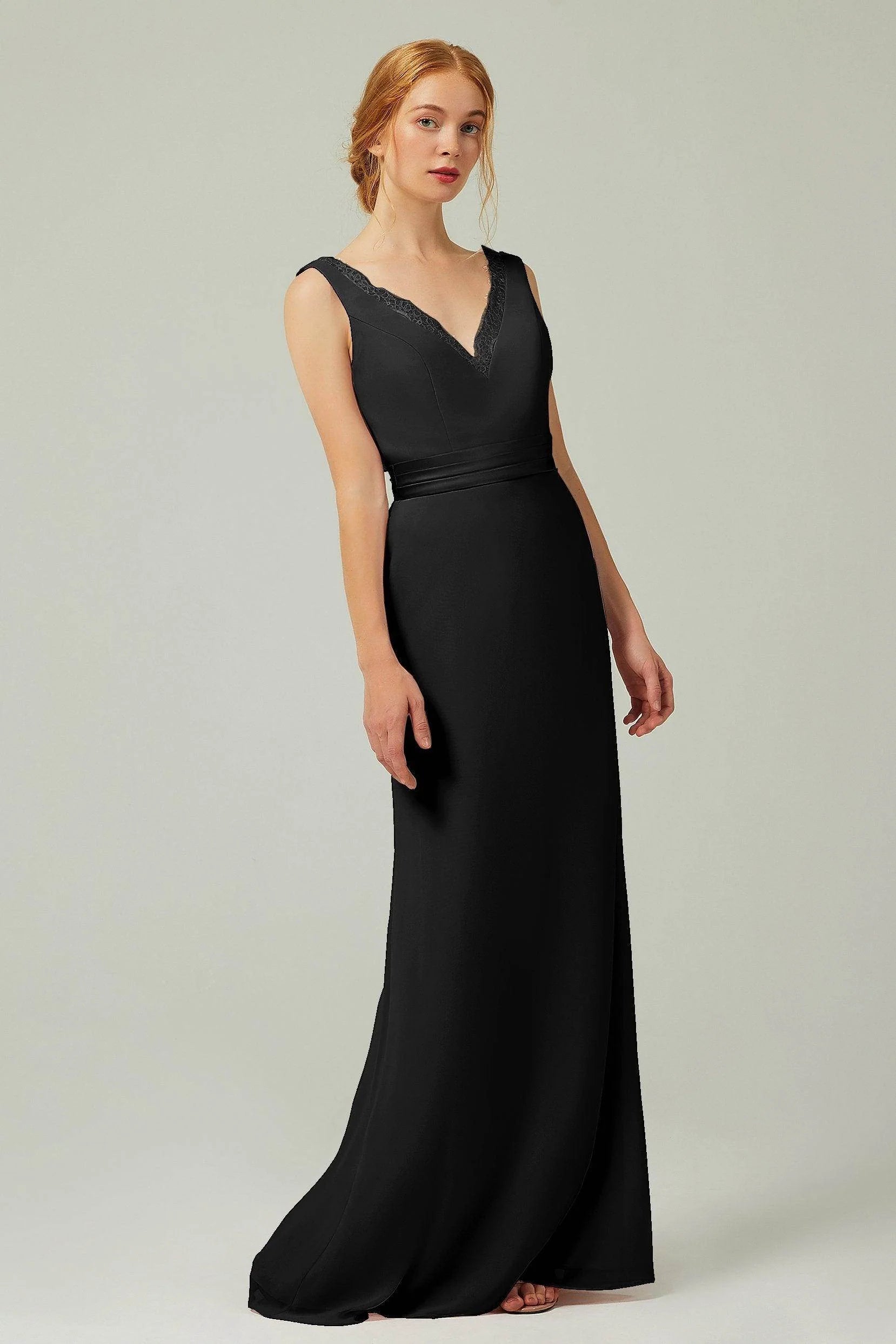 Sheath-Column Floor Length Chiffon Bridesmaid Dress CB0320
