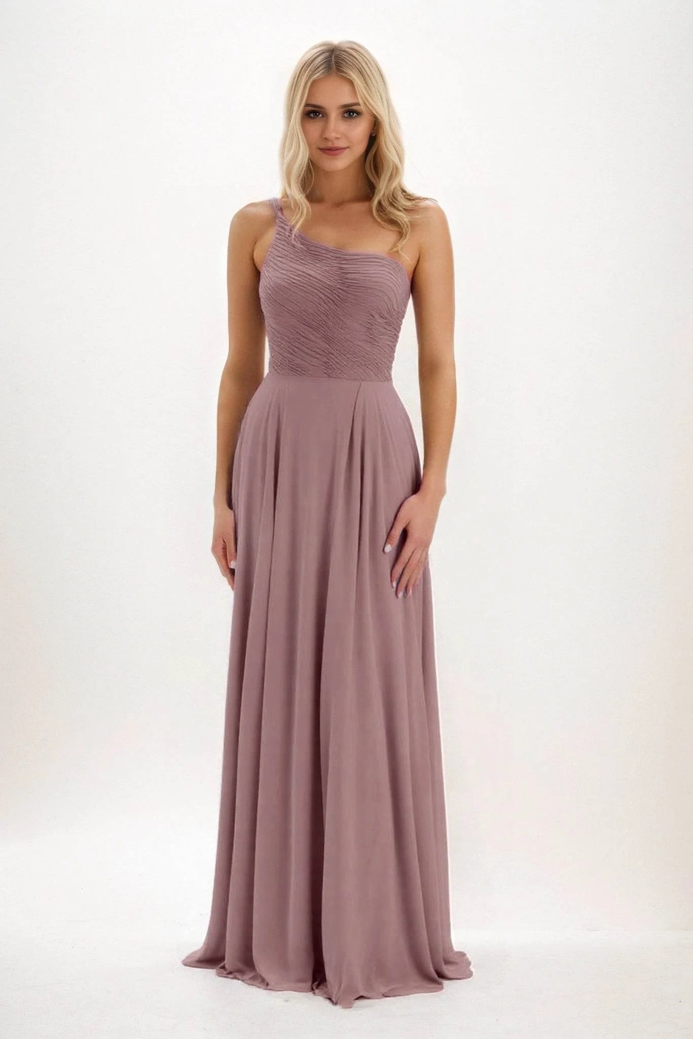 A-Line Maxi Chiffon Bridesmaid Dress CB0858