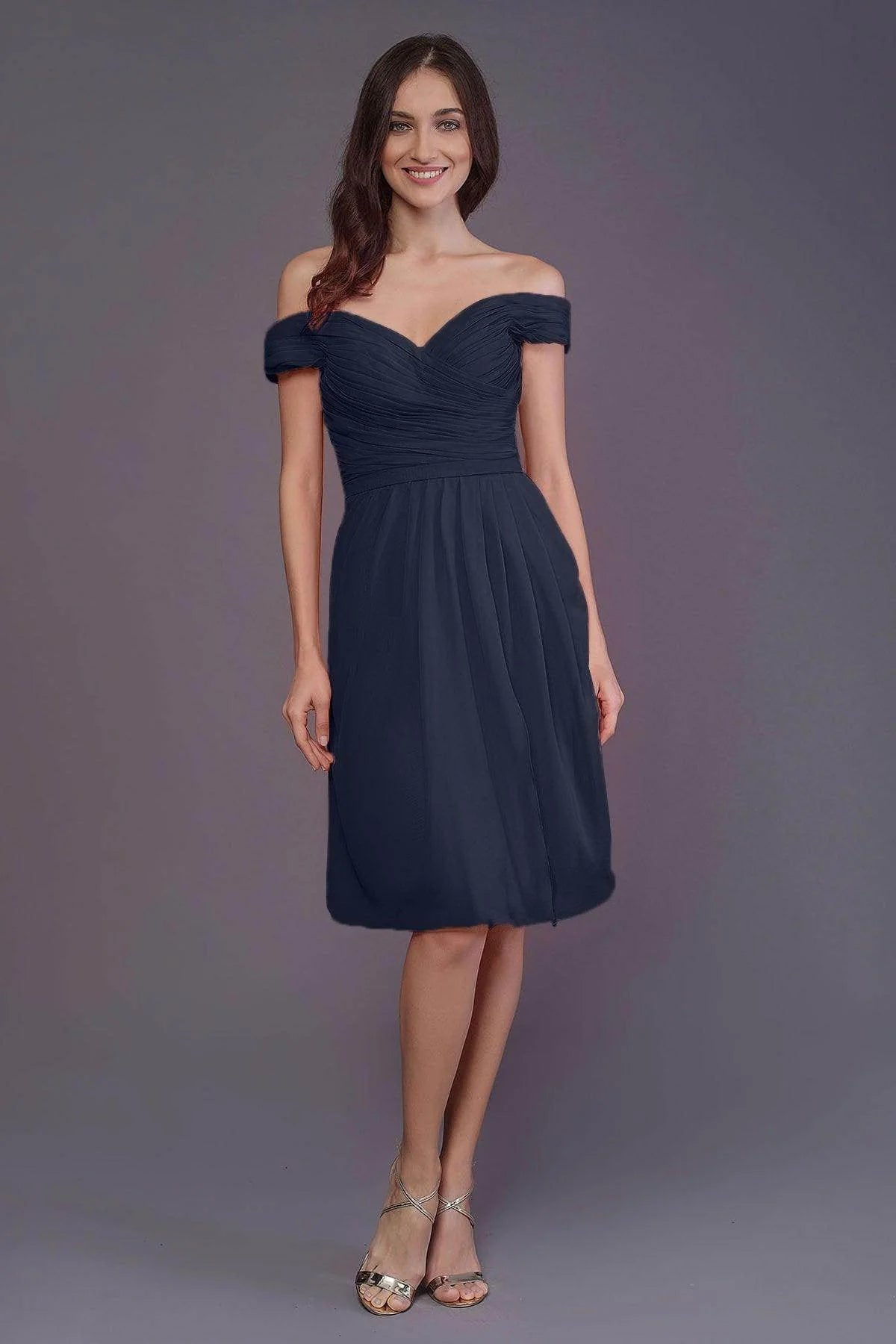 Sheath-Column Knee Length Short Bridesmaid Dress PR3485
