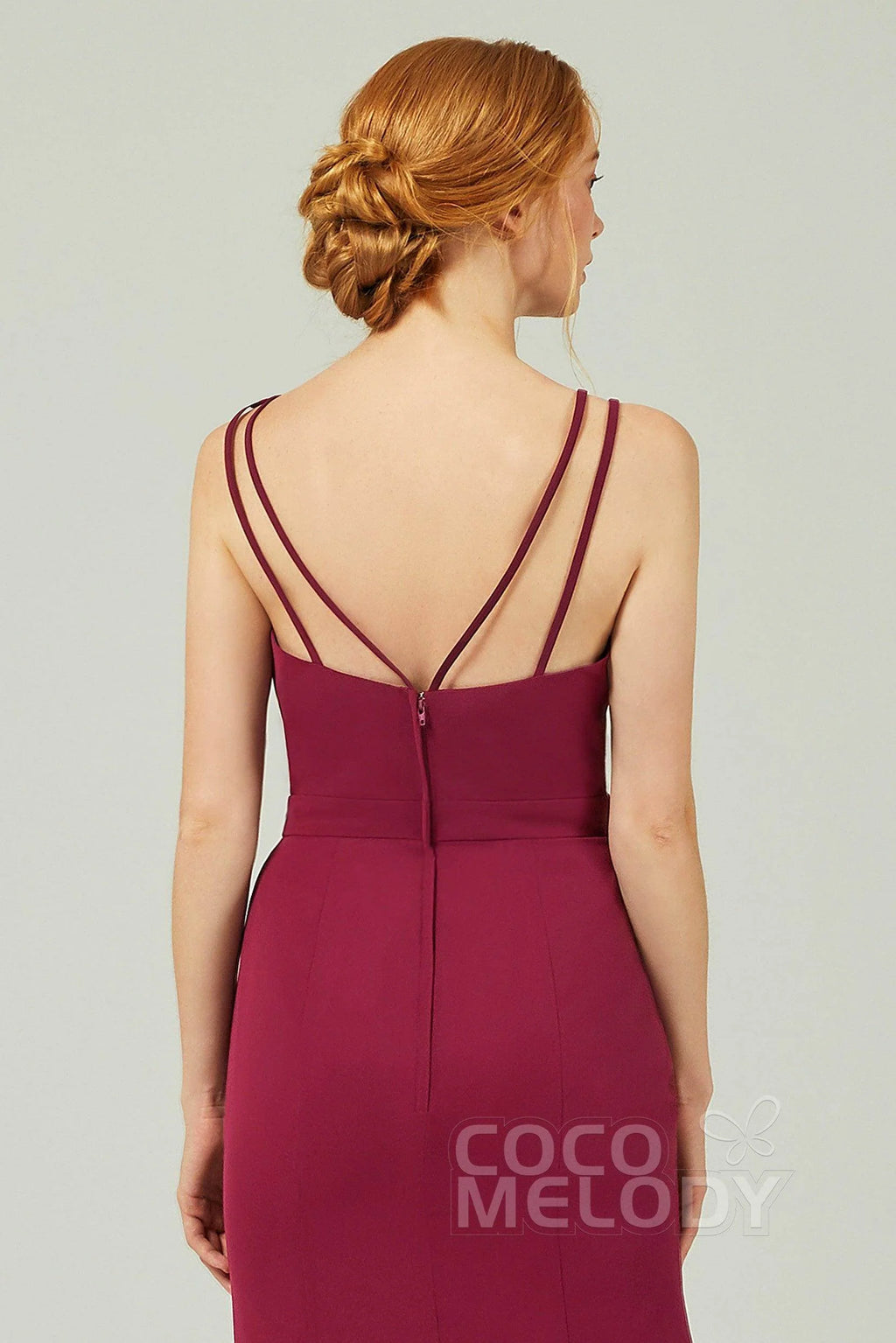 Sheath-Column Floor Length Chiffon Bridesmaid Dress CB0291