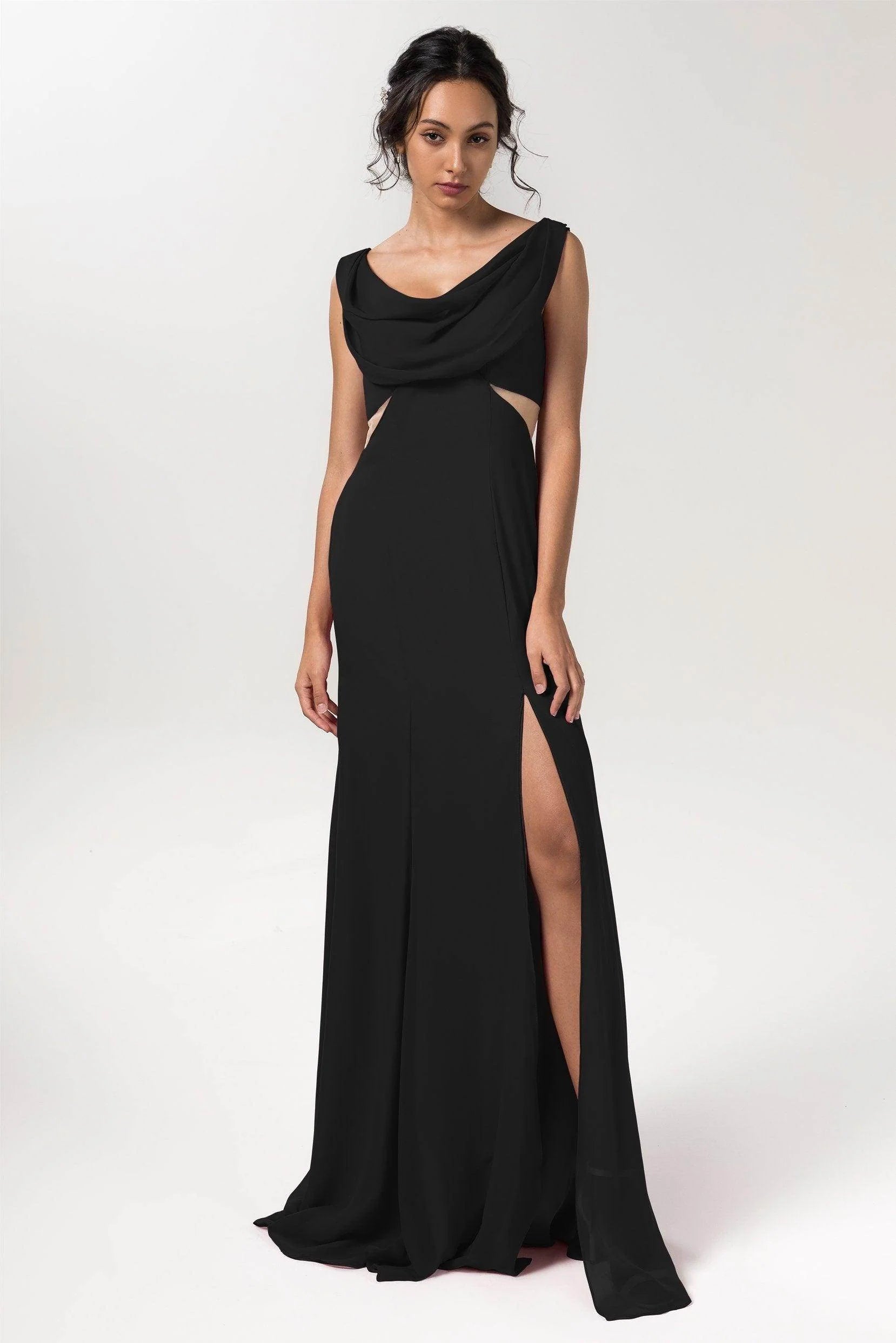 Sheath-Column Floor Length Chiffon Bridesmaid Dress CB0558