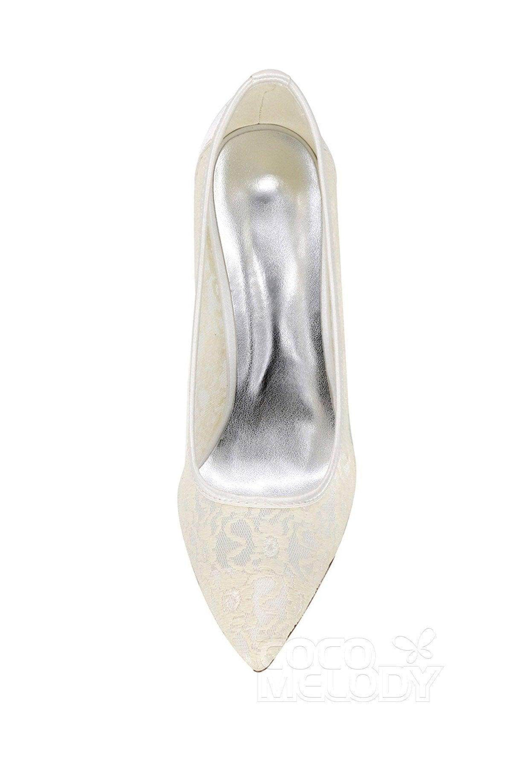 Stiletto Heel Lace Pointed Toe Bridal Shoes SWS16035