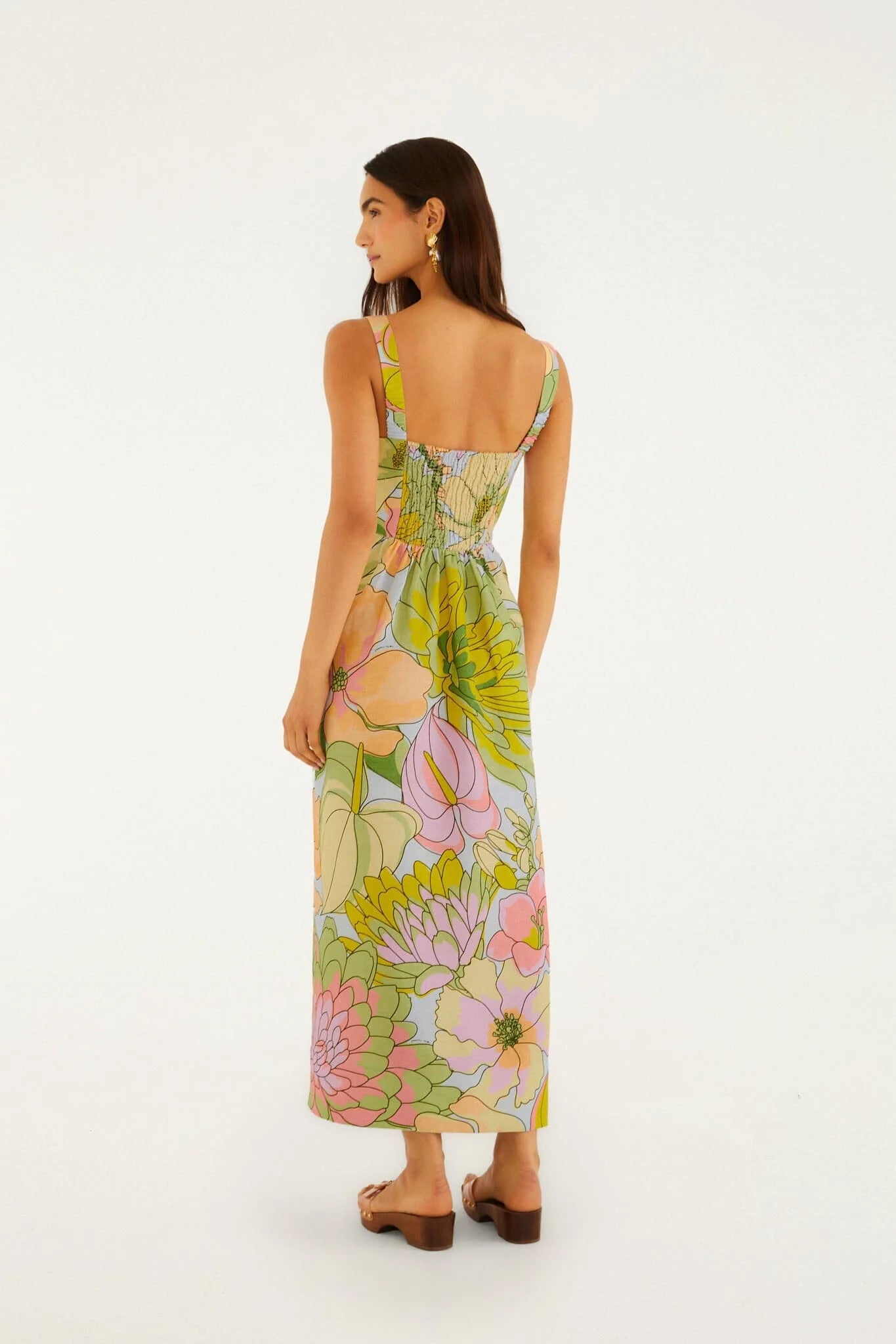 FARM Rio Light Blue Spring Affair  Maxi Dress