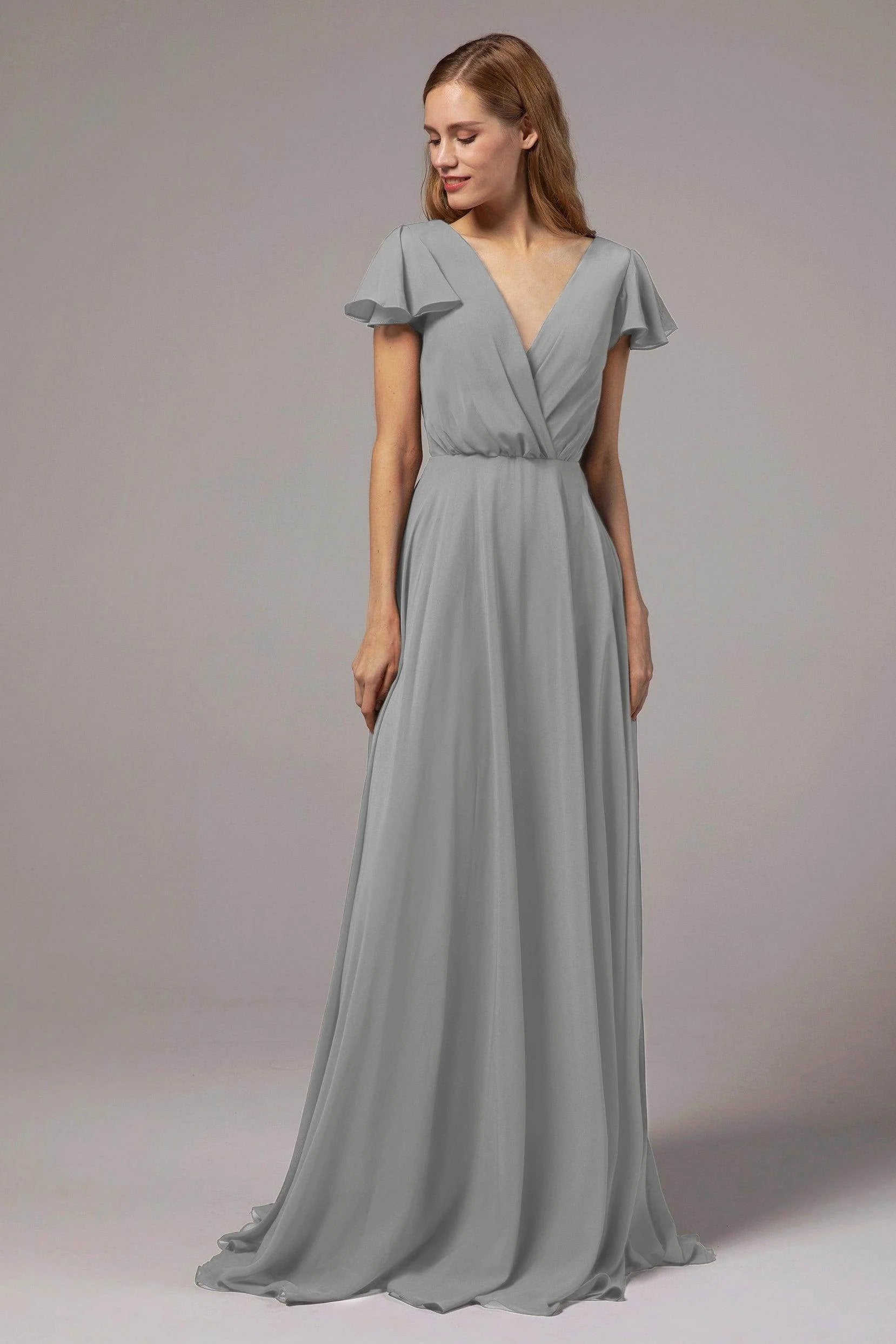 A-Line Floor Length Chiffon Bridesmaid Dress CB0410