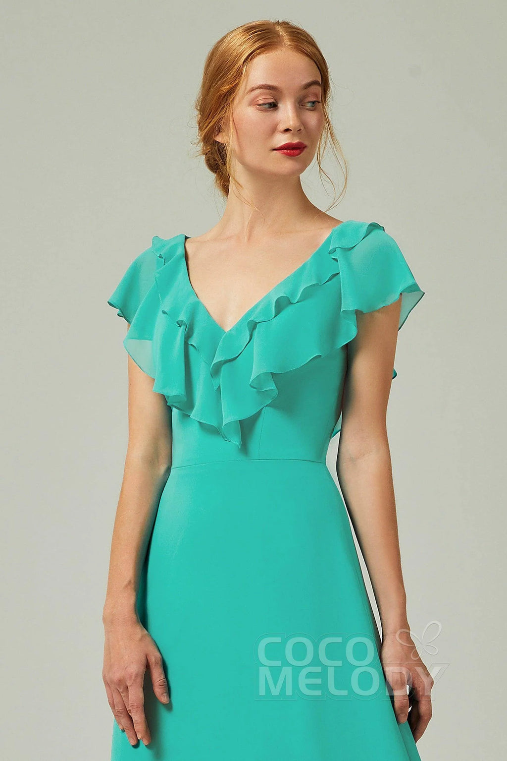 A-Line Floor Length Chiffon Bridesmaid Dress CB0323