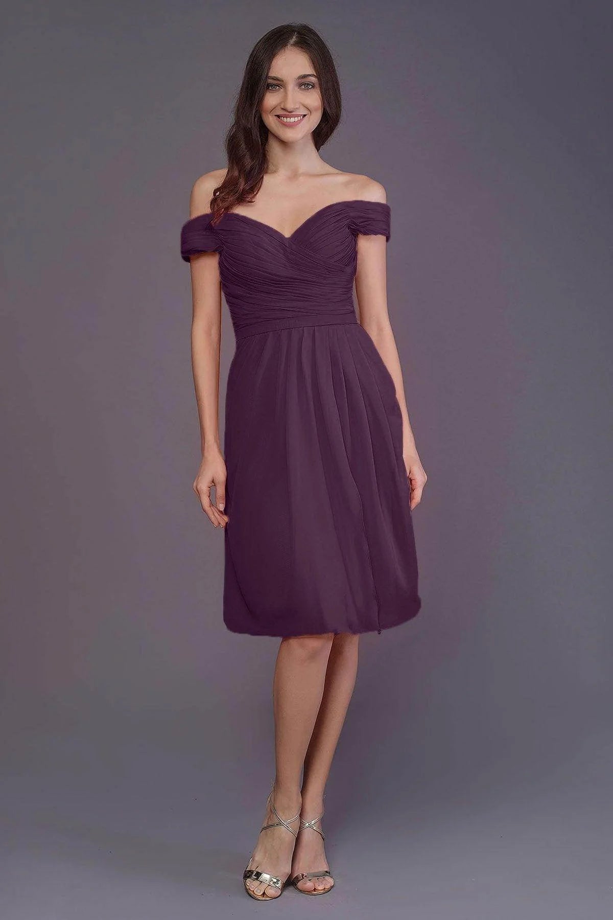 Sheath-Column Knee Length Short Bridesmaid Dress PR3485