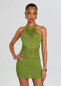Retrofête Roseline Metallic Crochet Dress