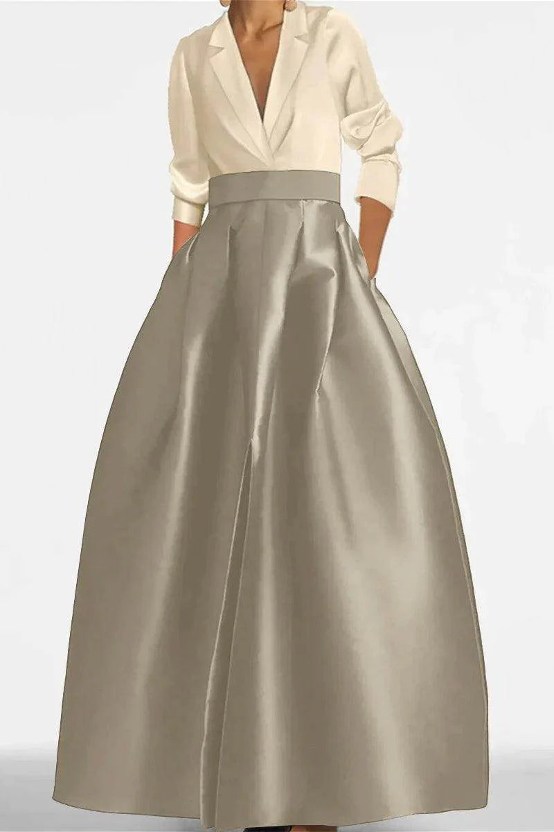 A Line Jewel Neck V-Neck Long Sleeves Mother Dresses CM0342