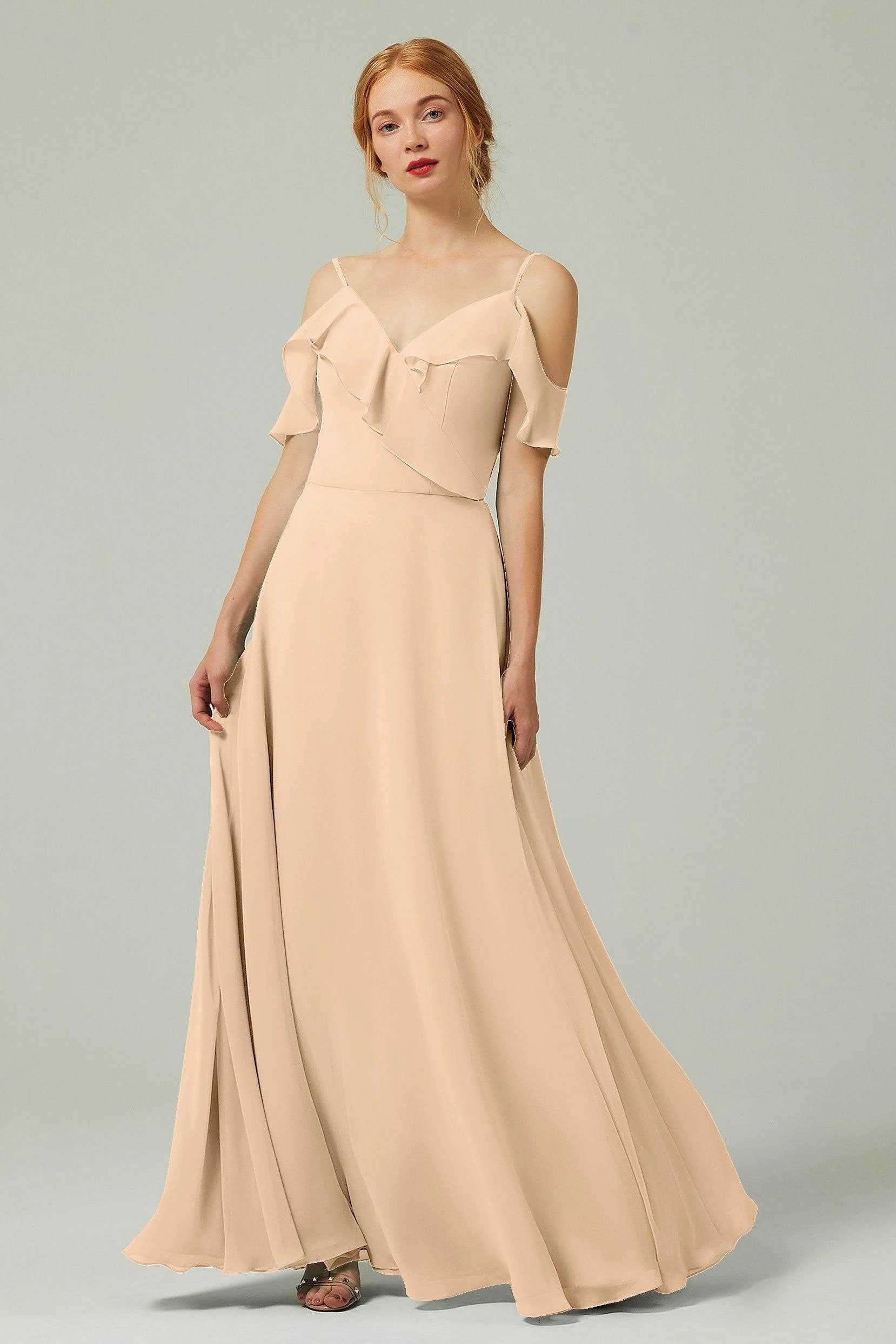 A-Line Floor Length Chiffon Bridesmaid Dress CB0326