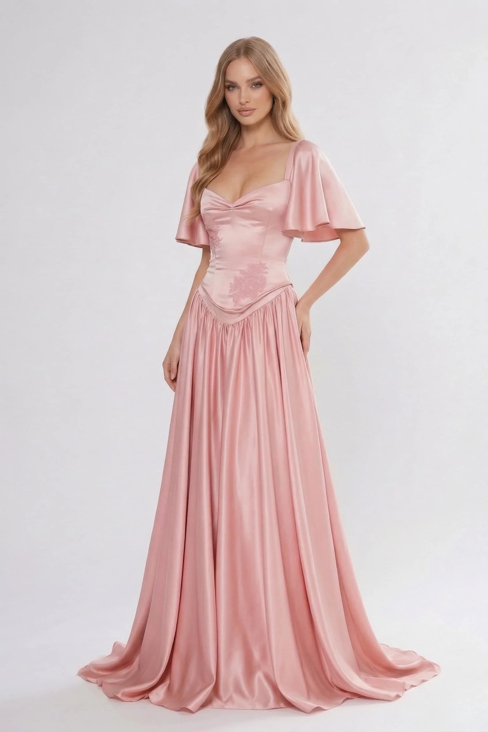 A-Line Floor Length Soft Satin Bridesmaid Dress CG0316BM