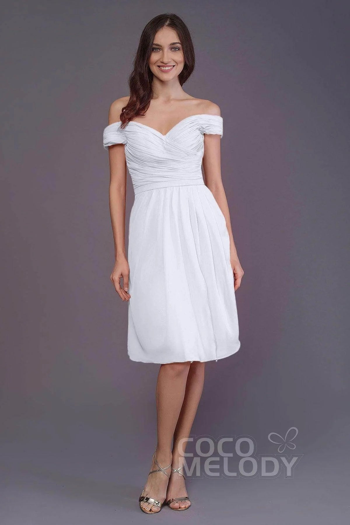Sheath-Column Knee Length Short Bridesmaid Dress PR3485