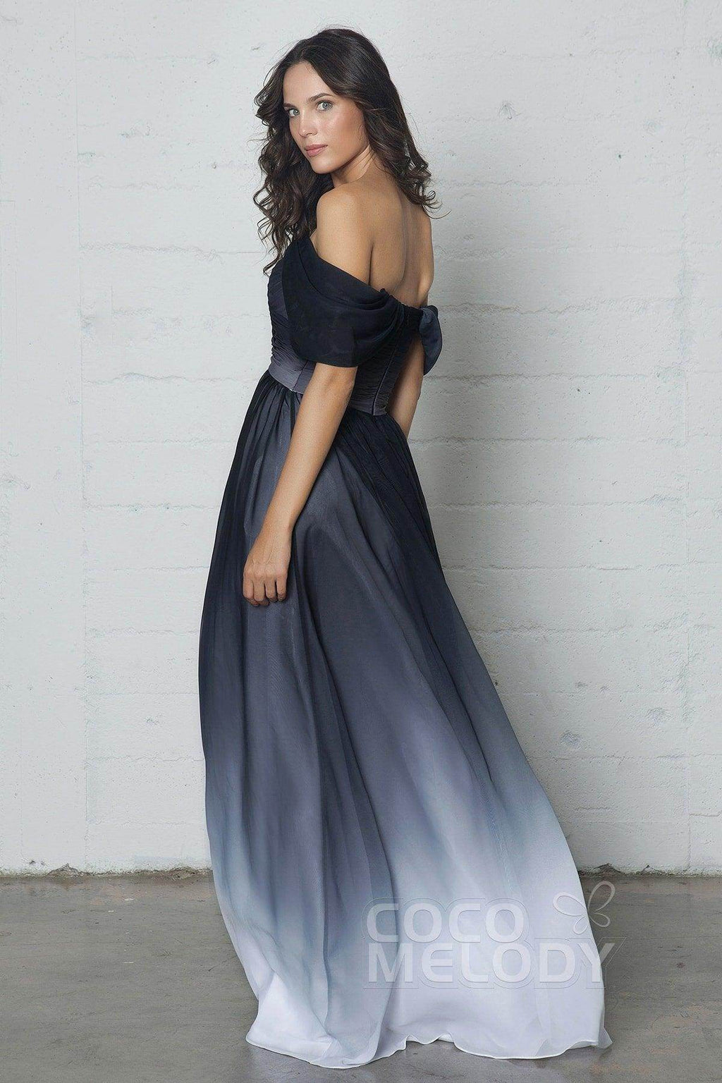 Sheath-Column Floor Length Ombre Chiffon Dress COZF17015