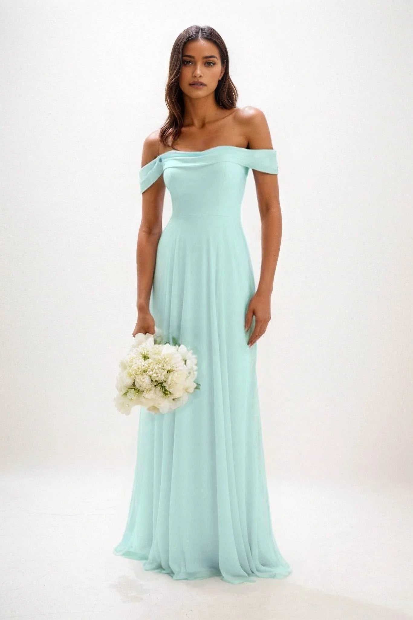 A-Line Maxi Chiffon Bridesmaid Dress CB0857
