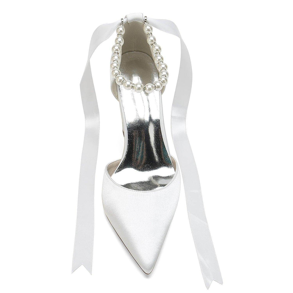 Chunky Heel 8.5cm Silk-Like Shoes CK0400
