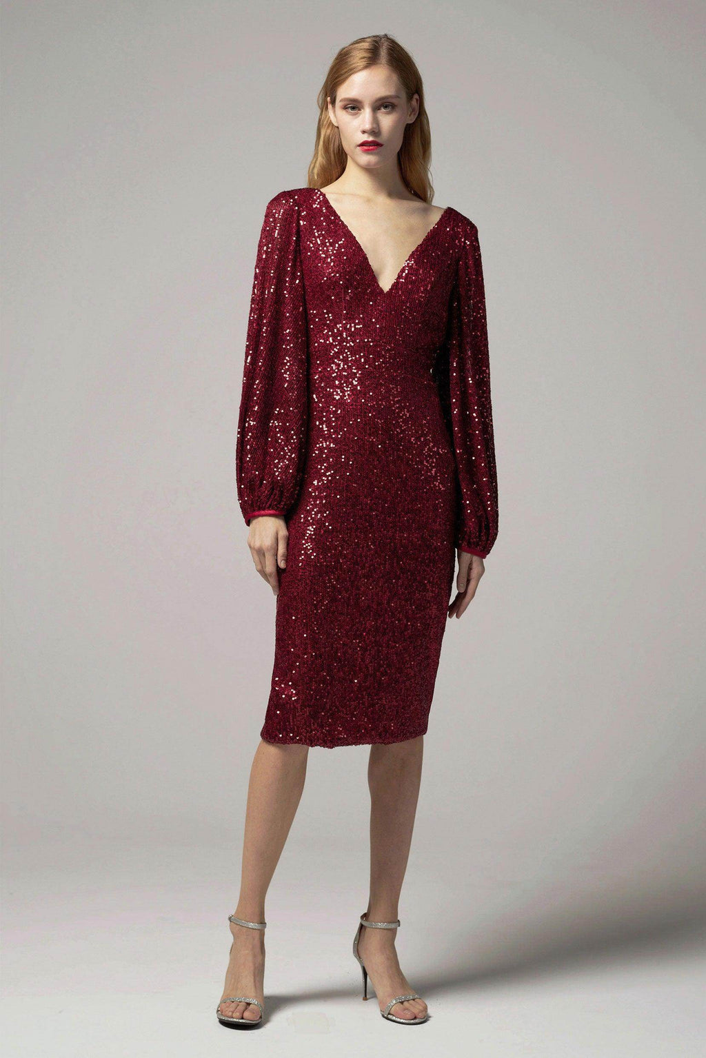 Sheath-Column Knee Length Sequined Dress CS0268