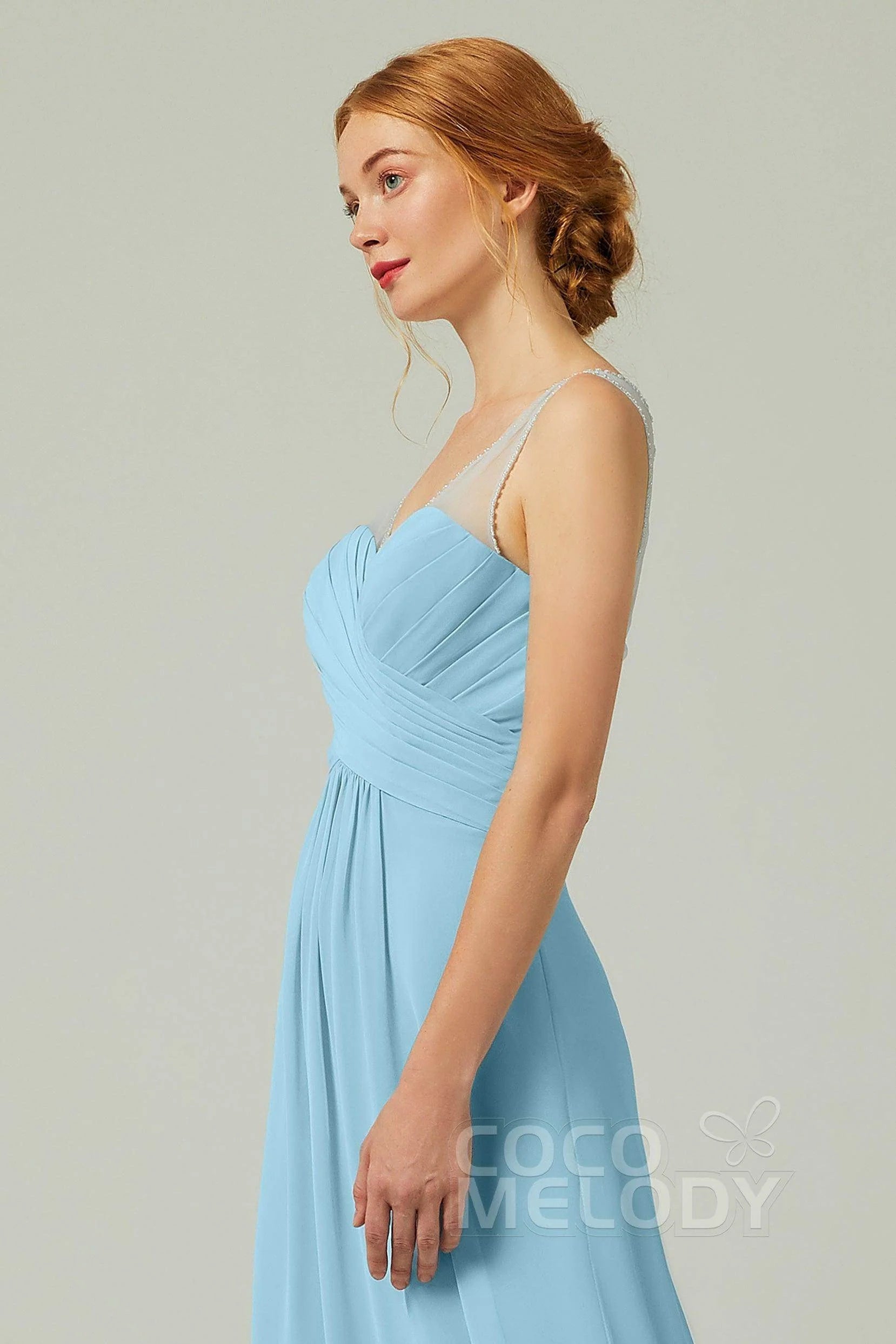 A-Line Floor Length Chiffon Bridesmaid Dress CB0331