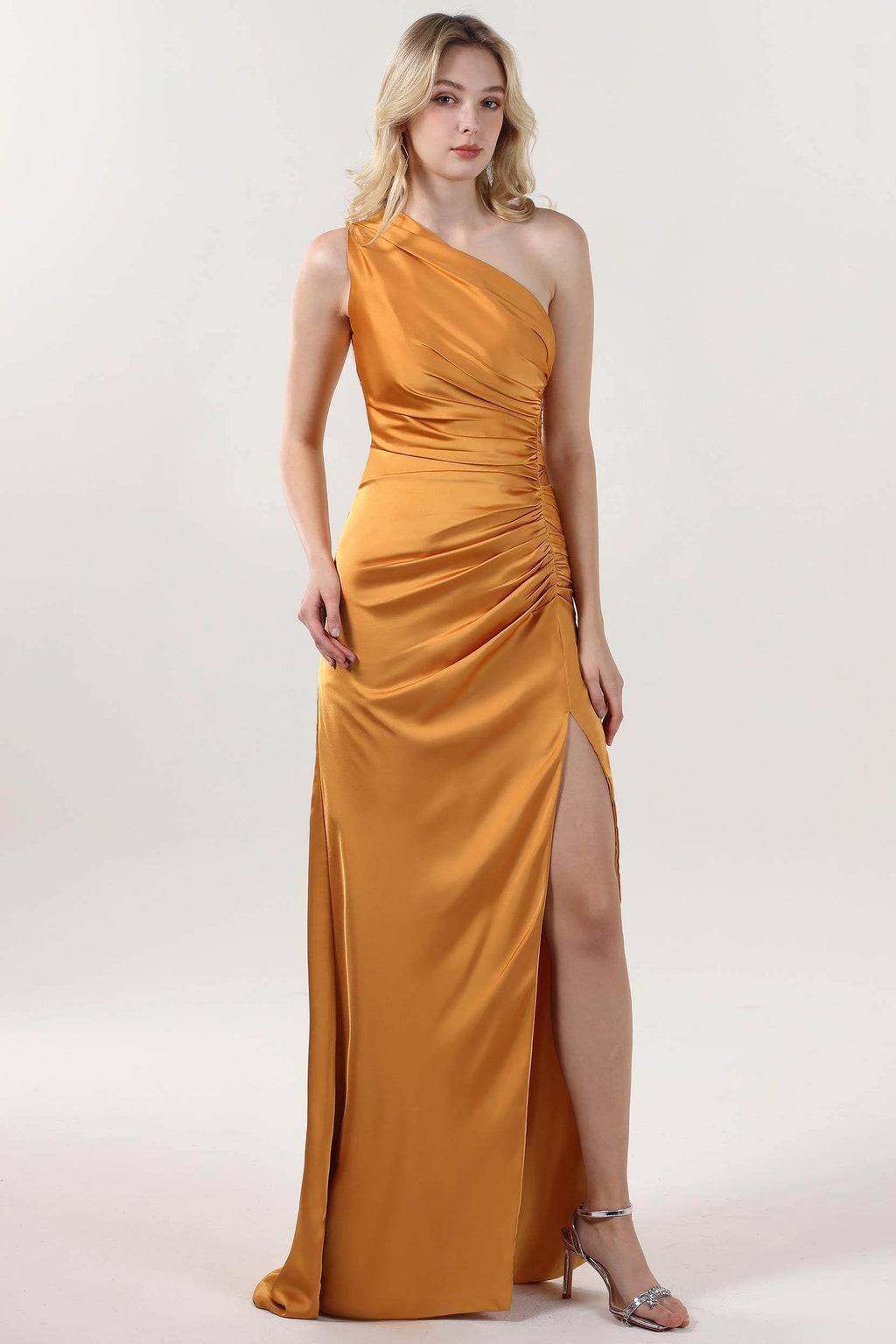 Sheath-Column Maxi Luxe Satin Formal Dress CS0606