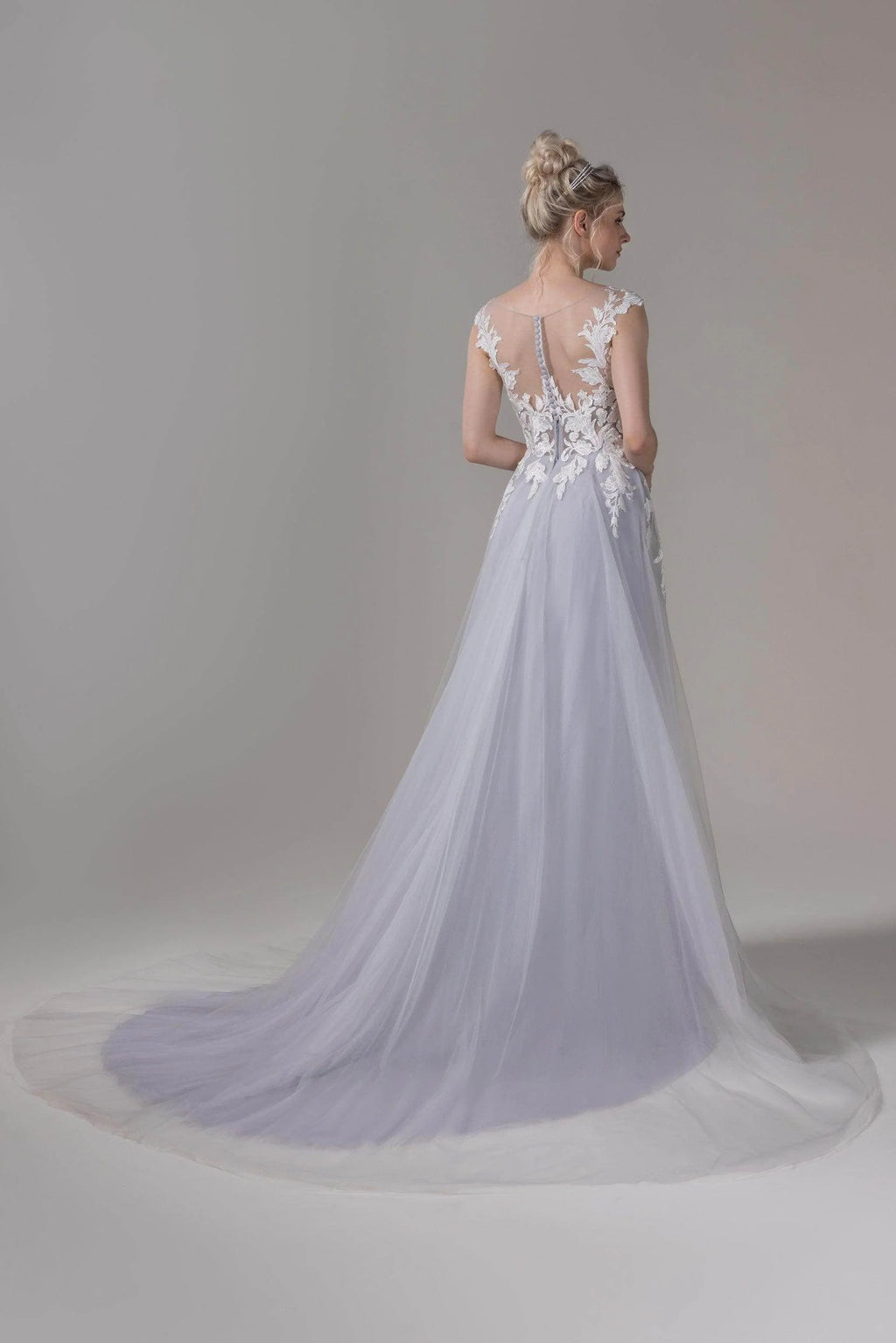 A-Line Court Train Lace Tulle Wedding Dress CW2811