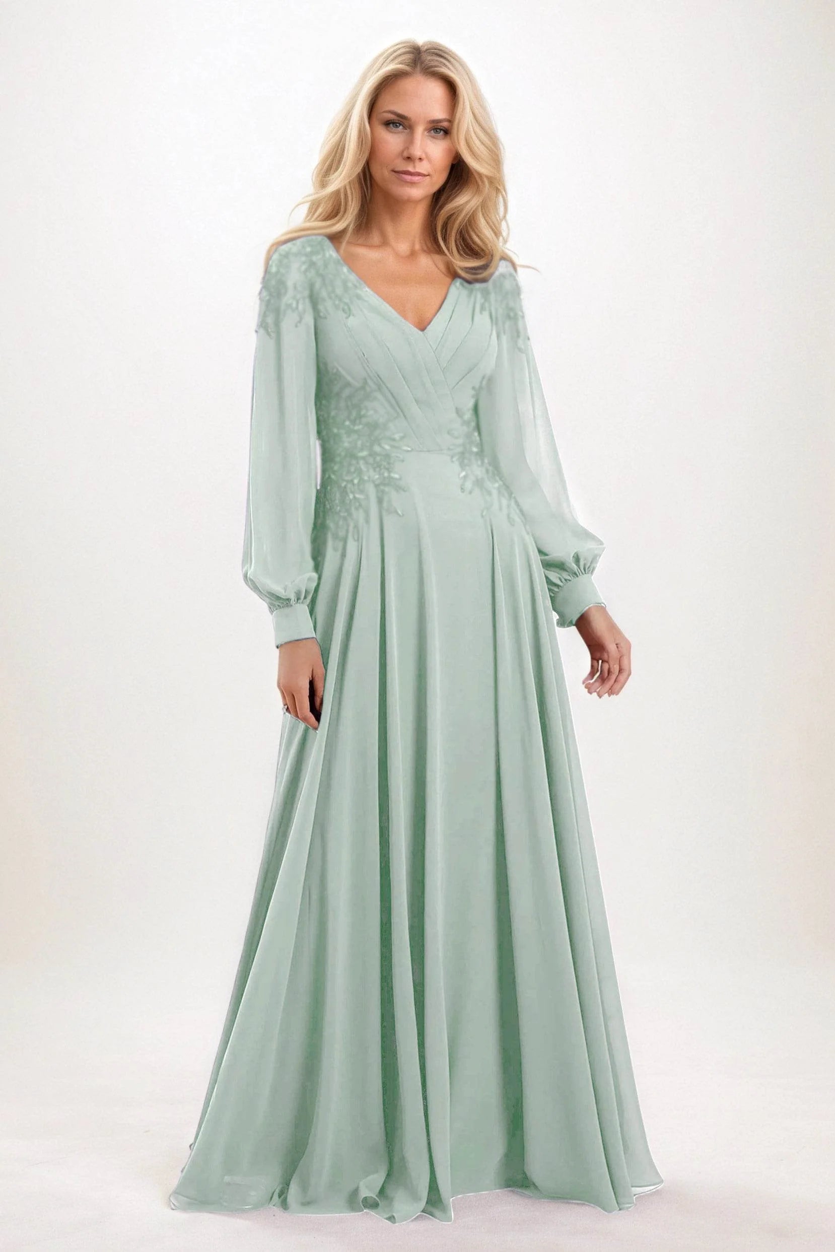 A-Line Maxi Chiffon Mother of the Bride Dresses CM0405