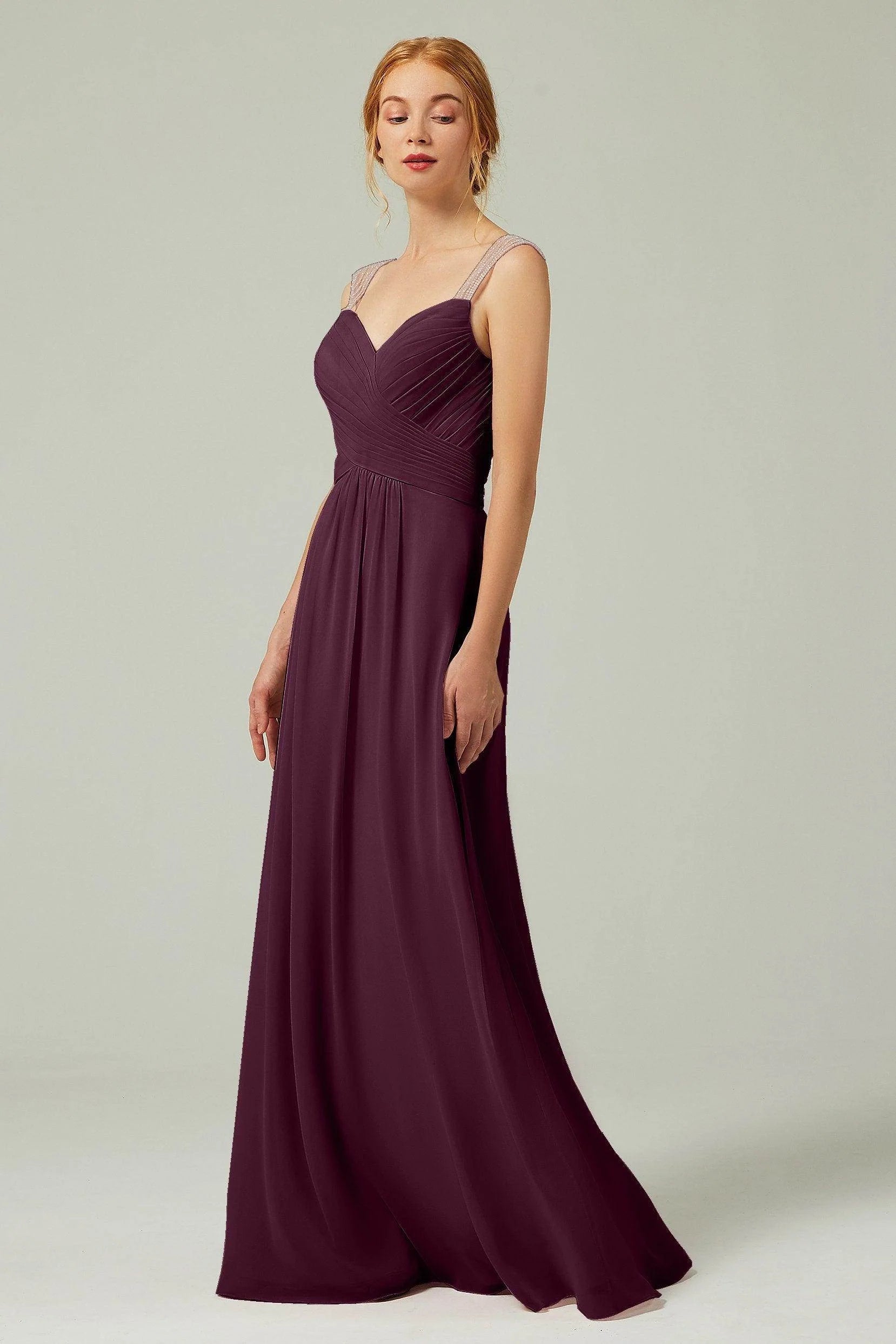 A-Line Floor Length Chiffon Bridesmaid Dress CB0316