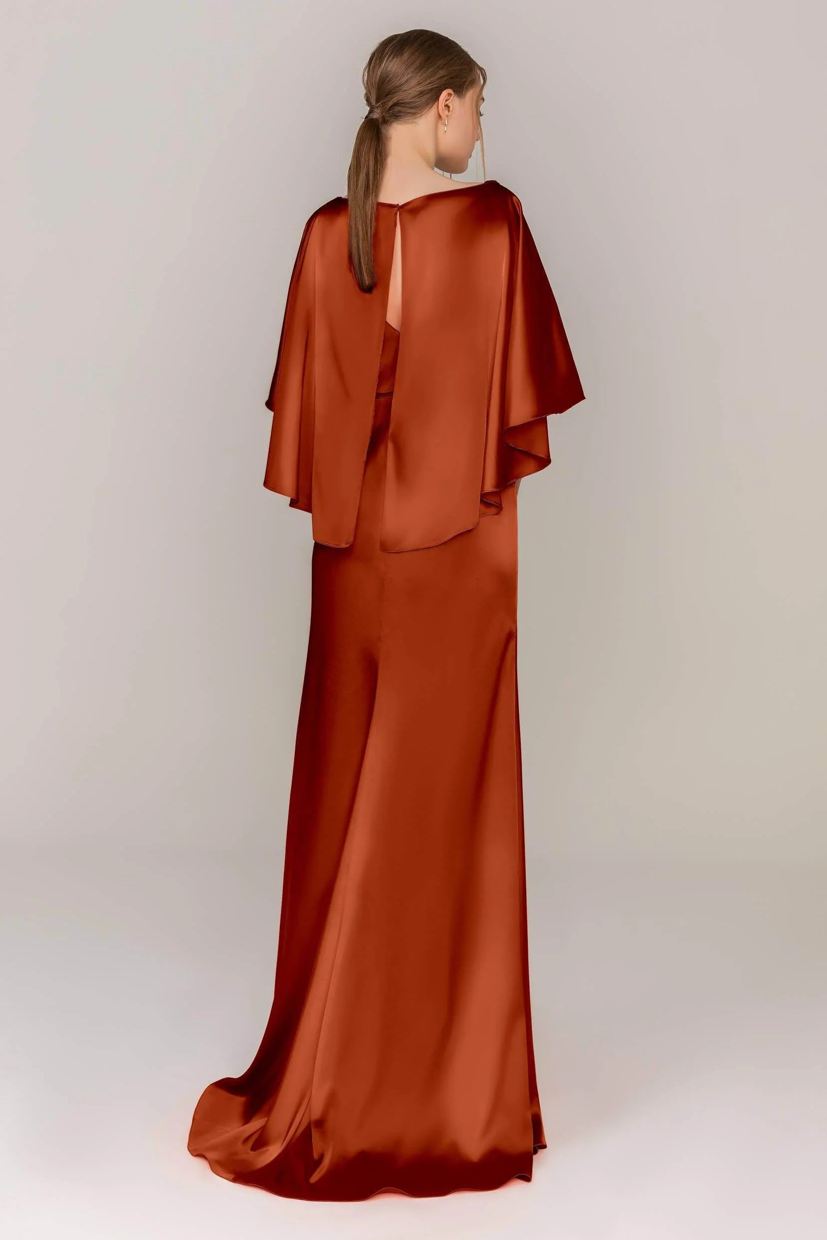 Sheath Sweep Train Luxe Satin Dress CS0320