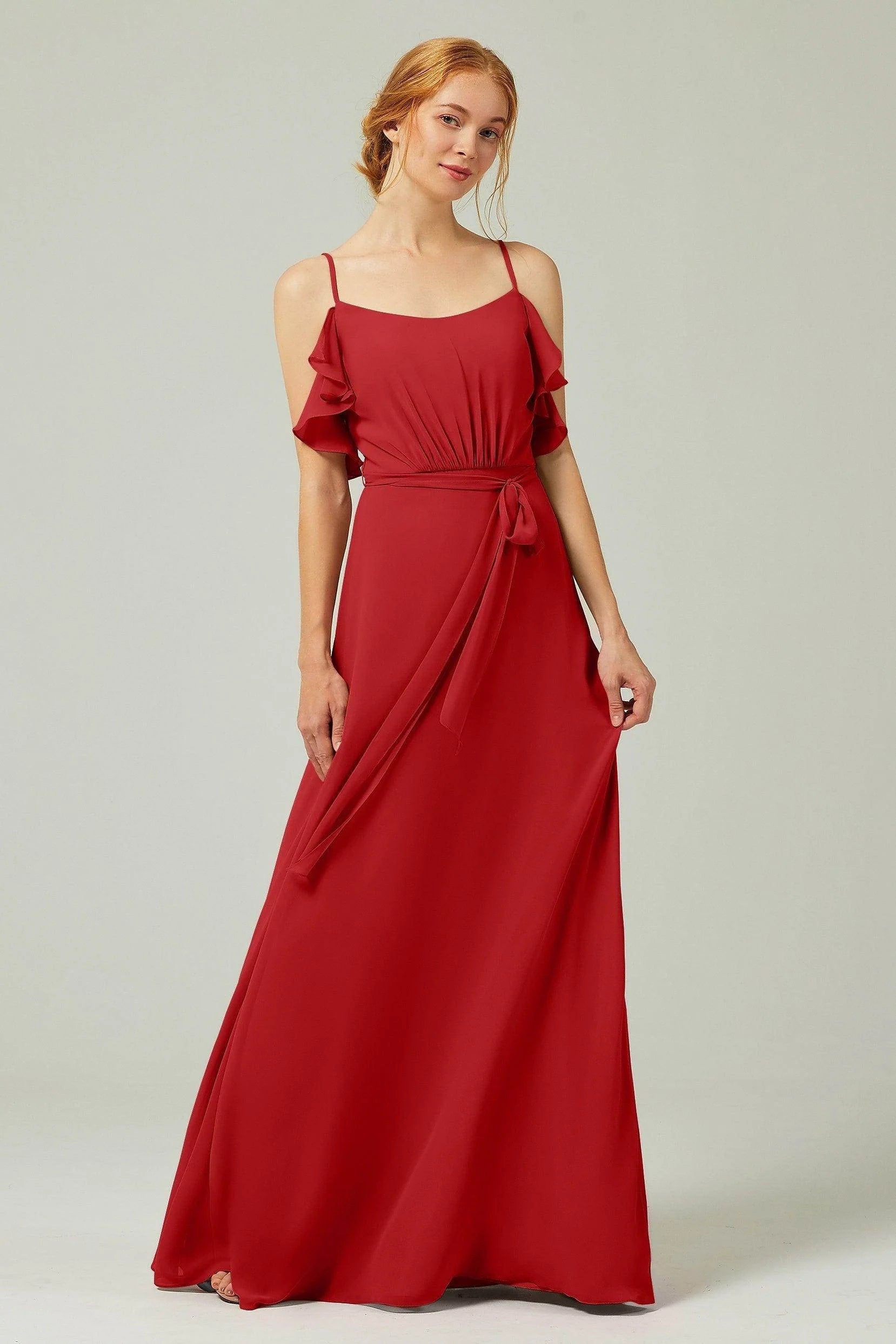 A-Line Floor Length Chiffon Bridesmaid Dress CB0299