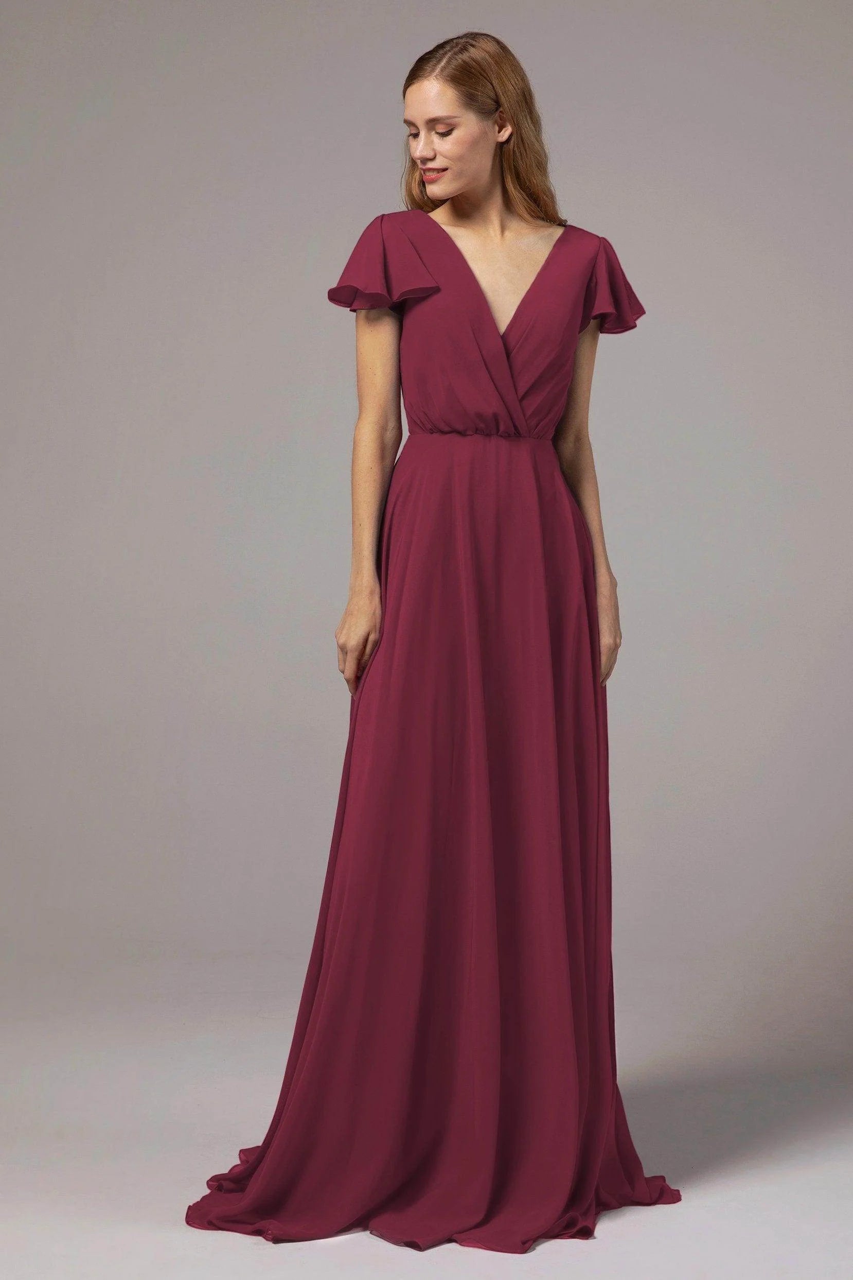 A-Line Floor Length Chiffon Bridesmaid Dress CB0410