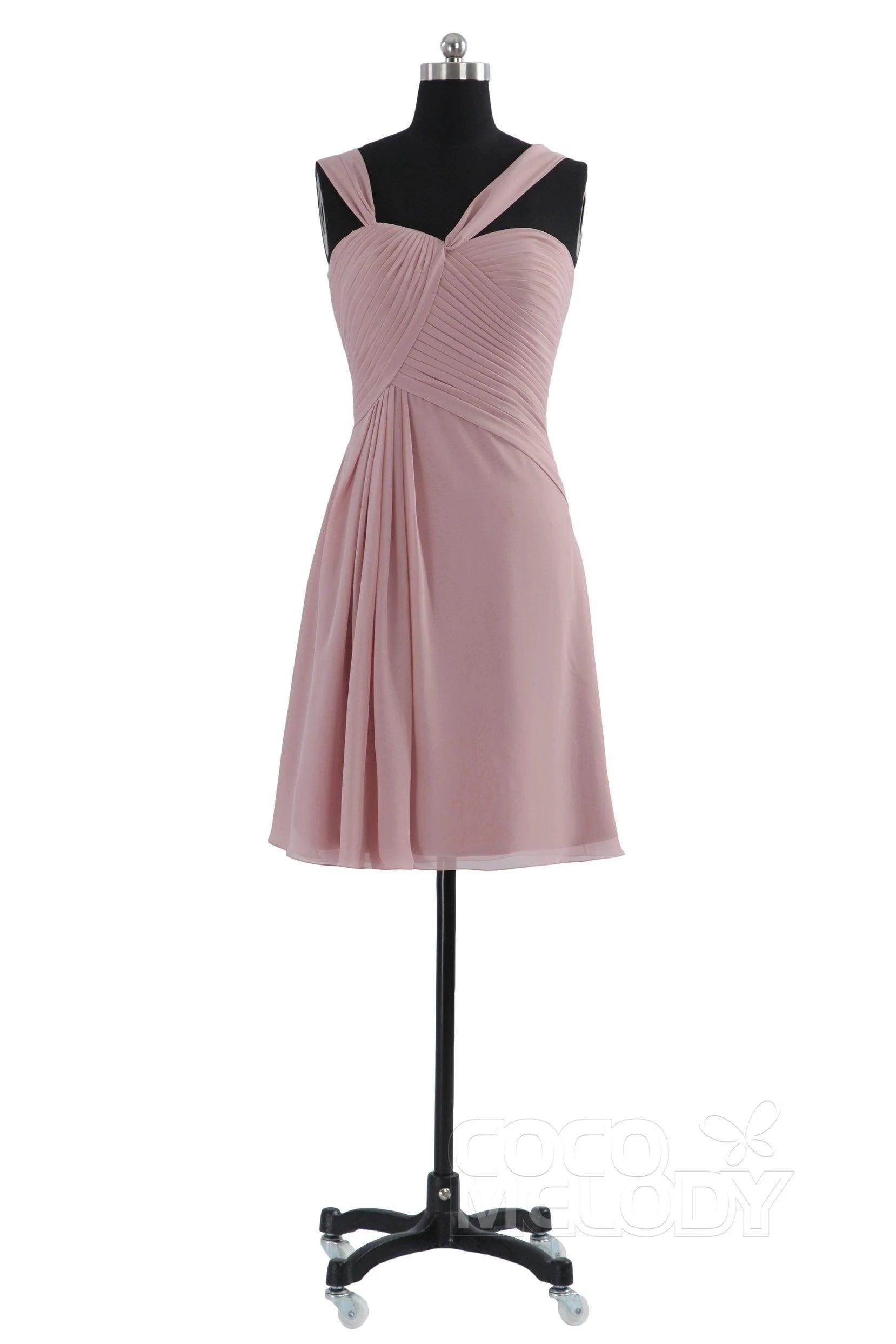 A-Line Knee Length Chiffon Bridesmaid Dress COZK1401A