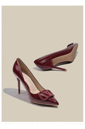 Faux Leather Pointy Stiletto Heels 726578630201