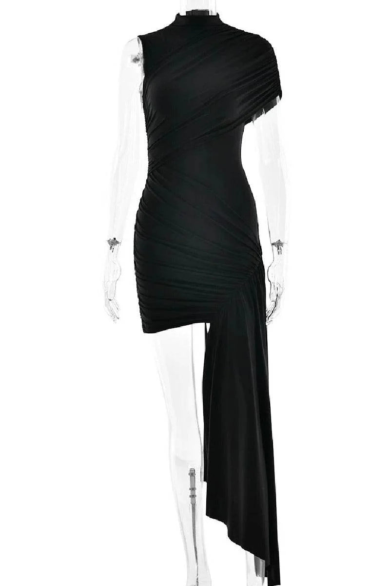 Asymmetry Mini Knitted Cocktail Wedding Guest dresses