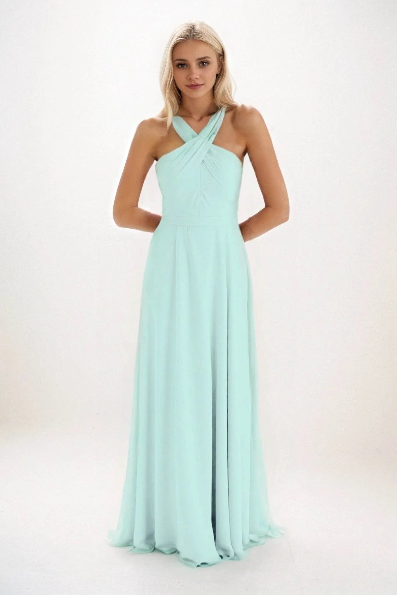 A-Line Maxi Chiffon Bridesmaid Dress CB0824