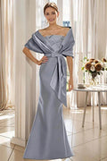 Trumpet 2 Pieces Floor Length Mother of the Bride Dresses CM0370