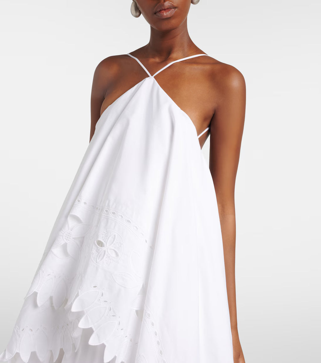 Jacquemus Provençale tiered cotton poplin gown